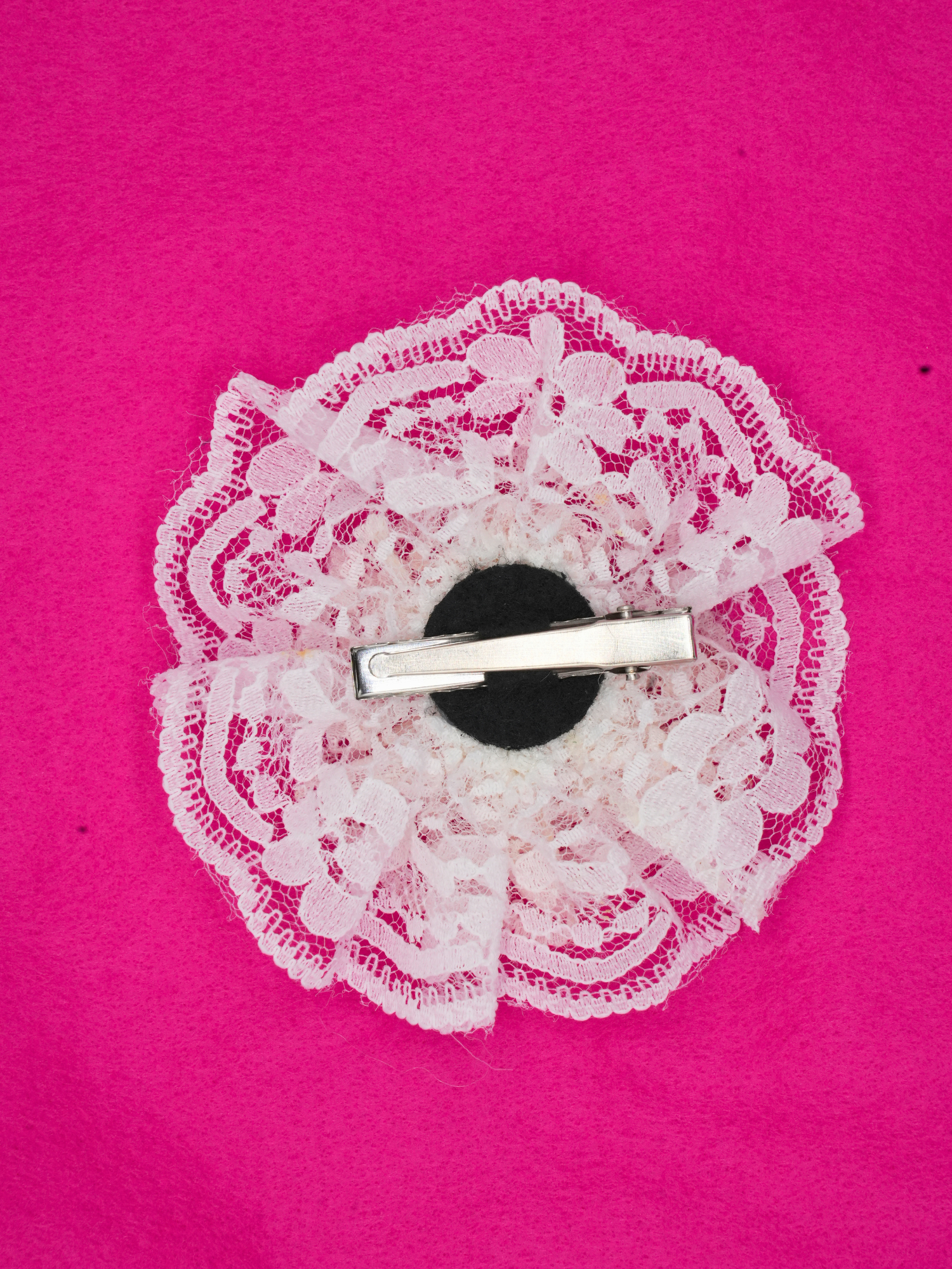 Cream lace flower hair clip