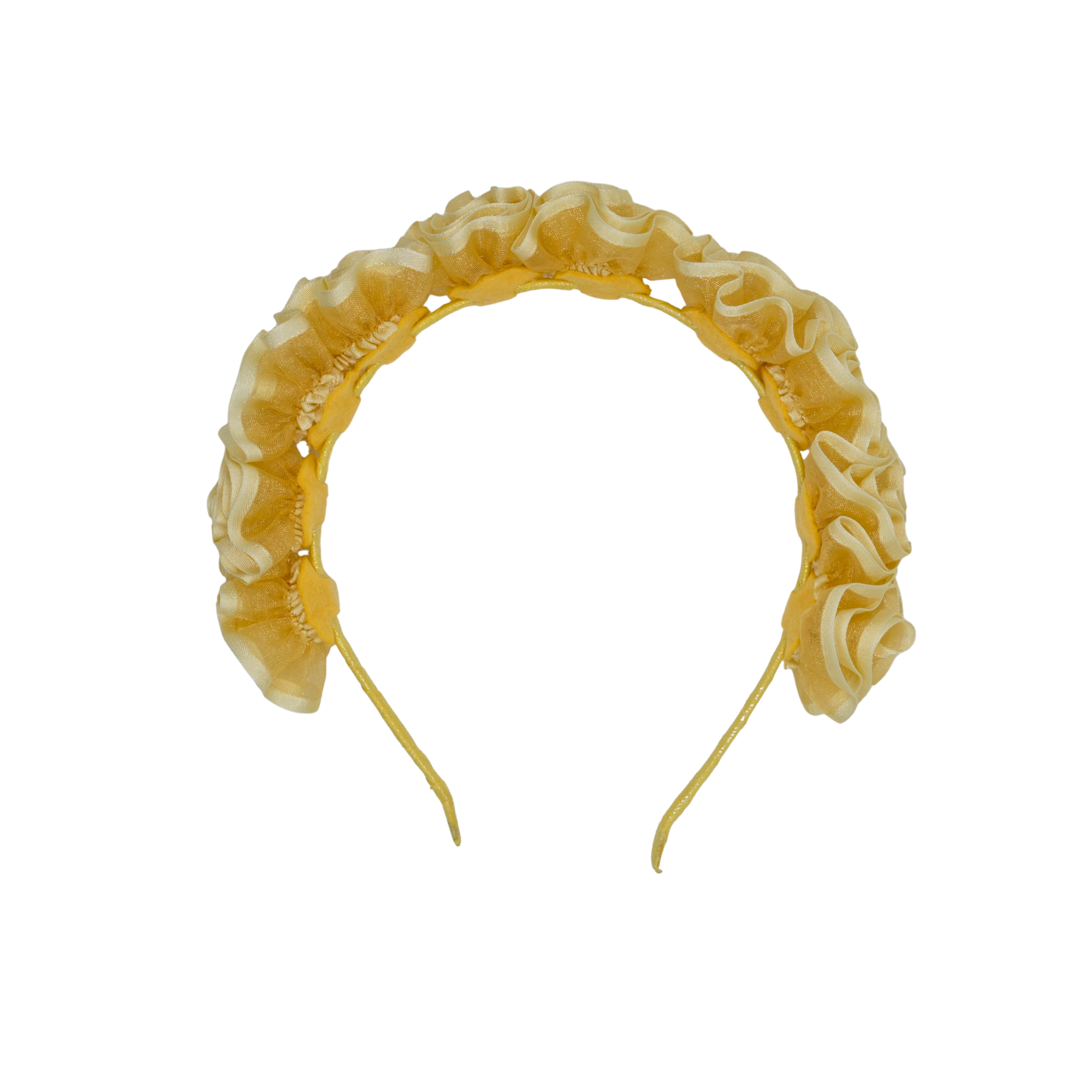 Yellow Ruffle Rose Headband