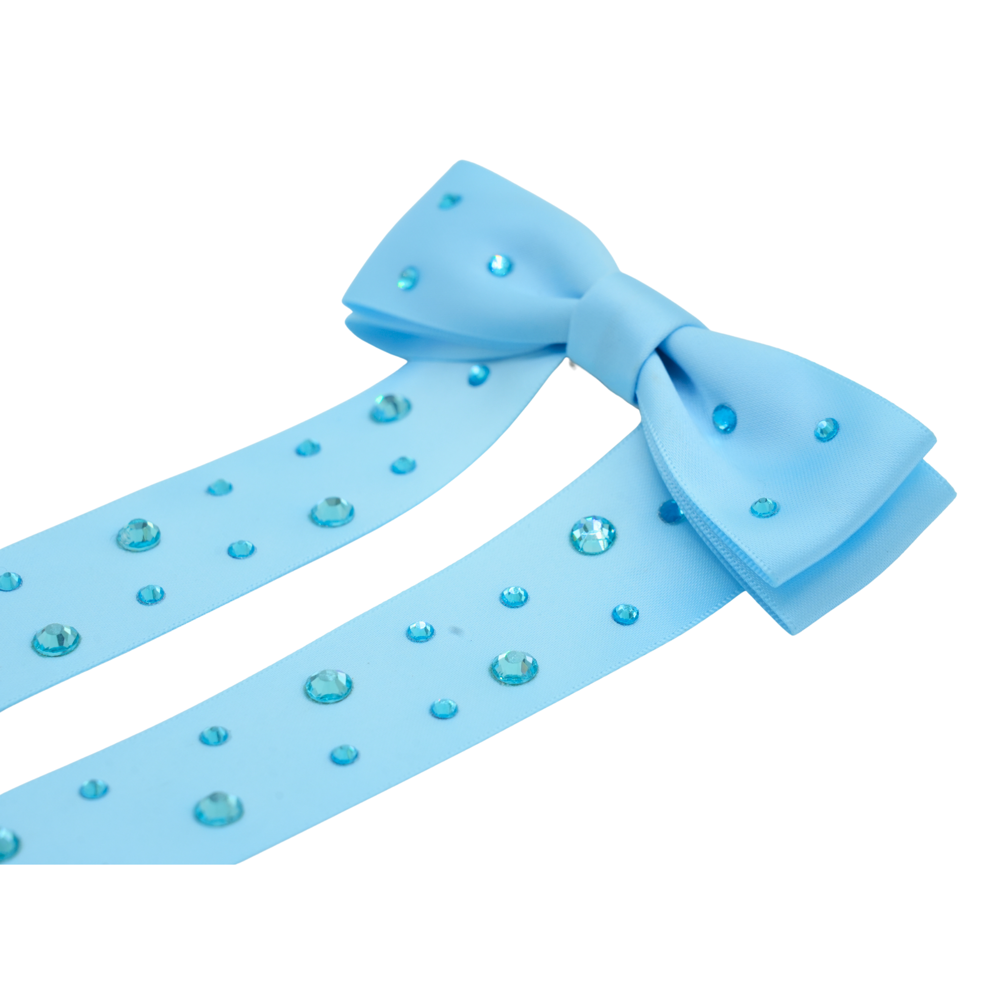 Blue Rhinestone Bow Clip