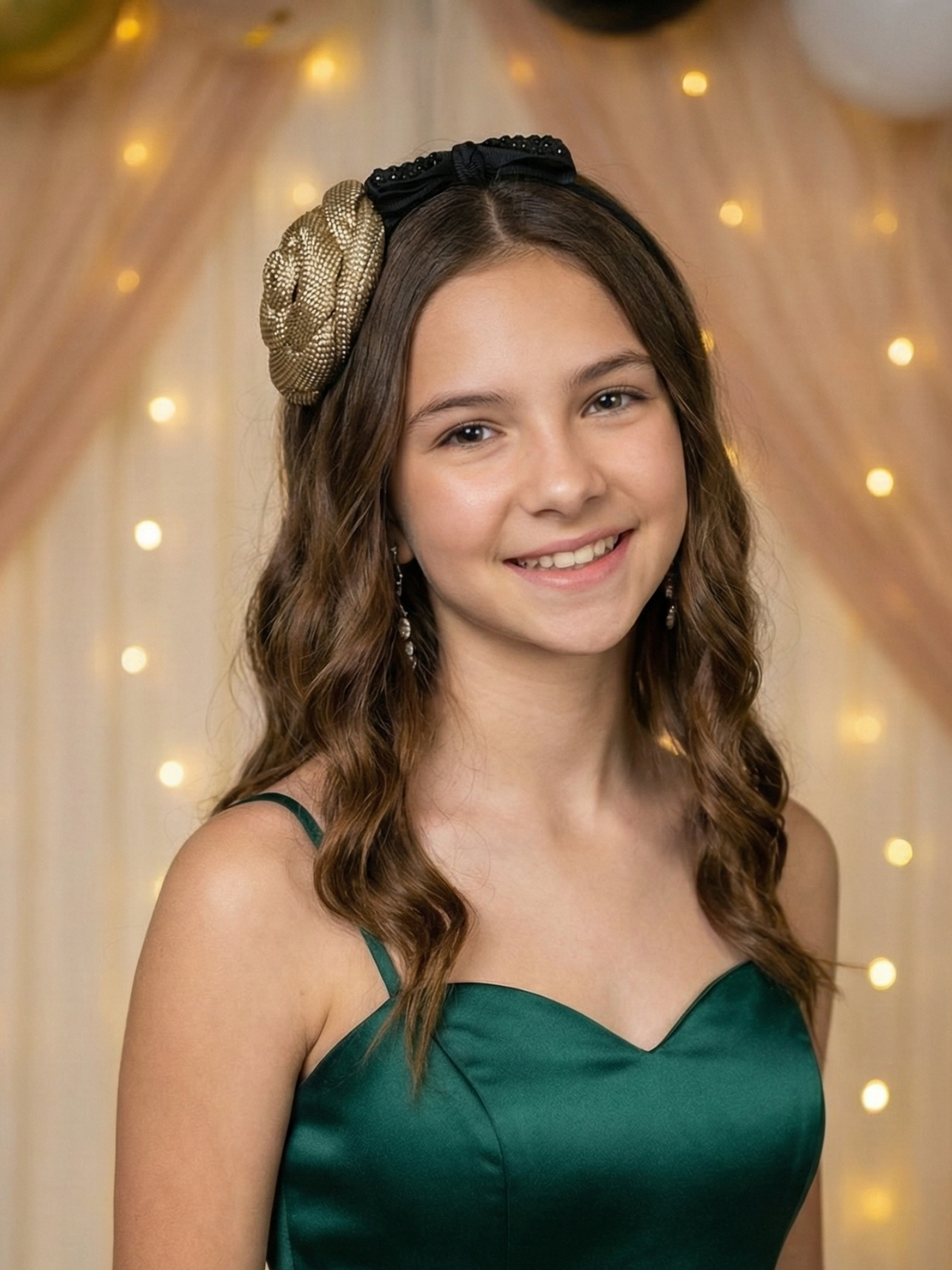 Metallic Rose Bow Headband
