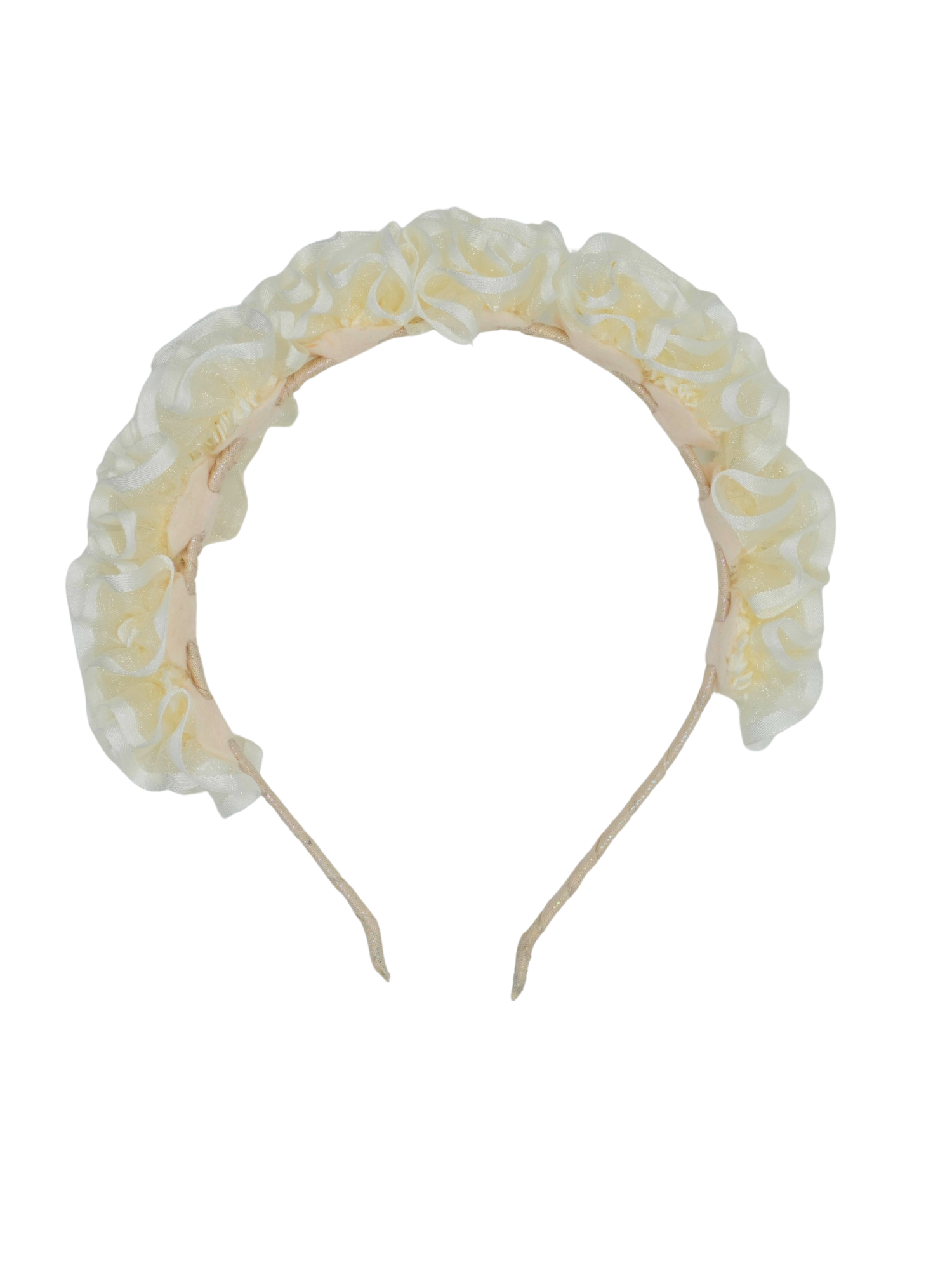 Ivory Ruffle Rose Headband