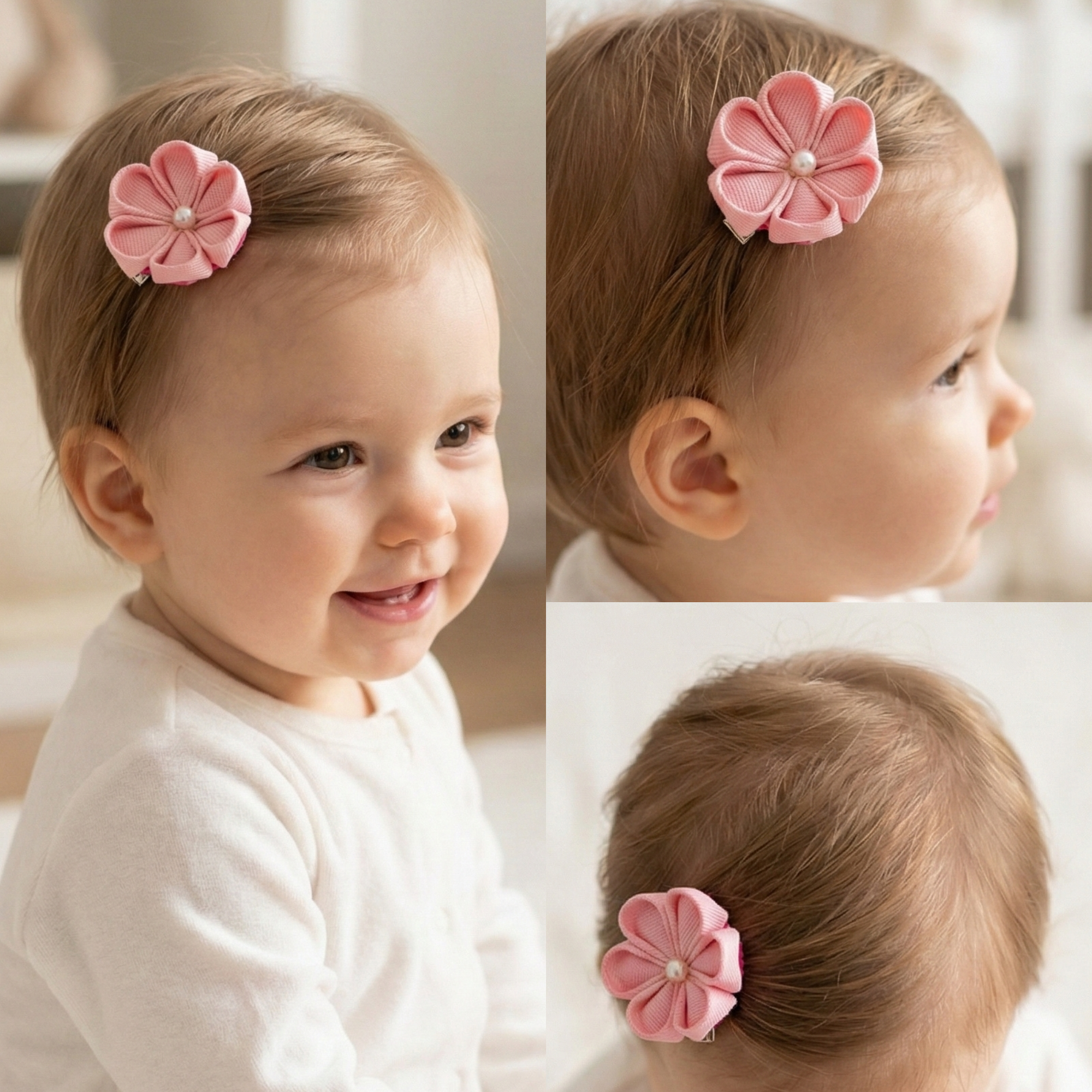 Set of two pink hair clips