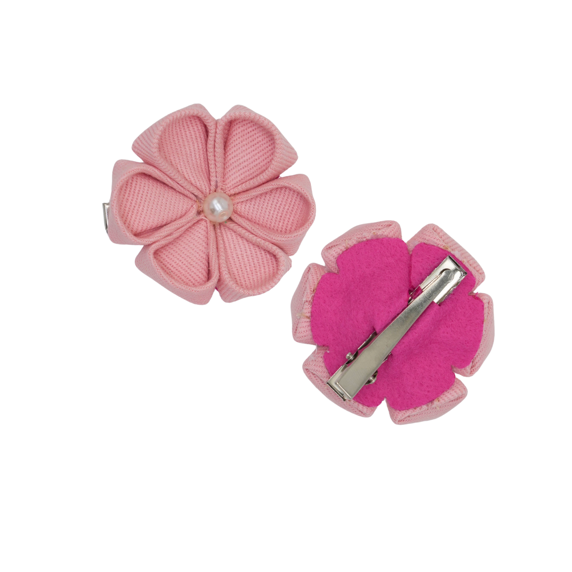 Set of two pink hair clips