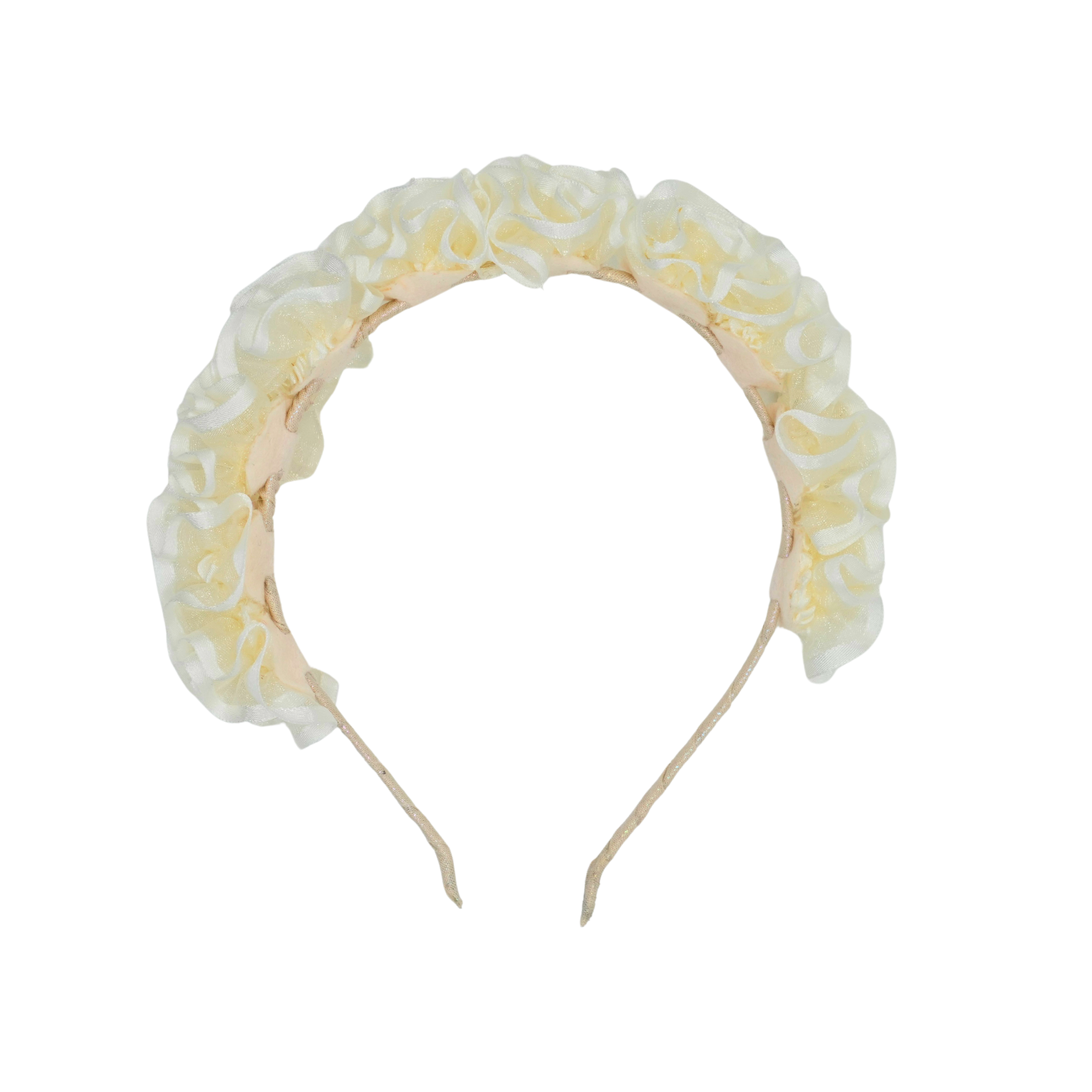 Ivory Ruffle Rose Headband