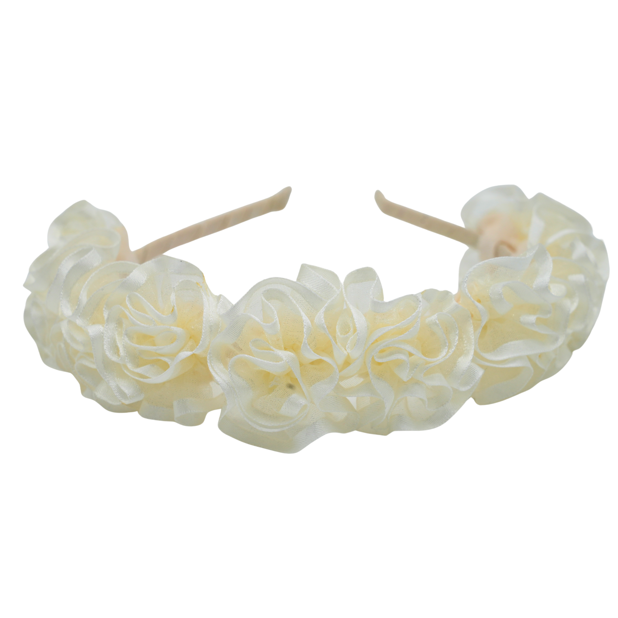 Ivory Ruffle Rose Headband
