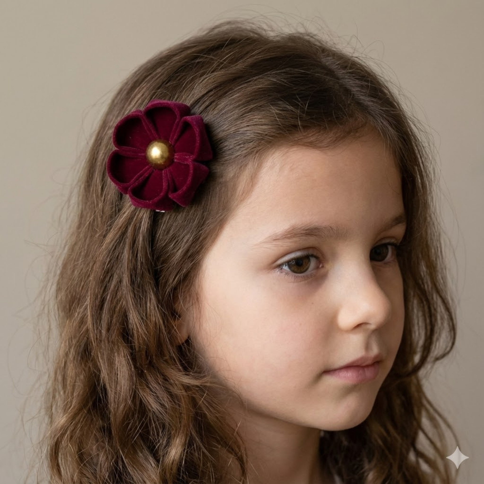 Set of two maroon hair clips