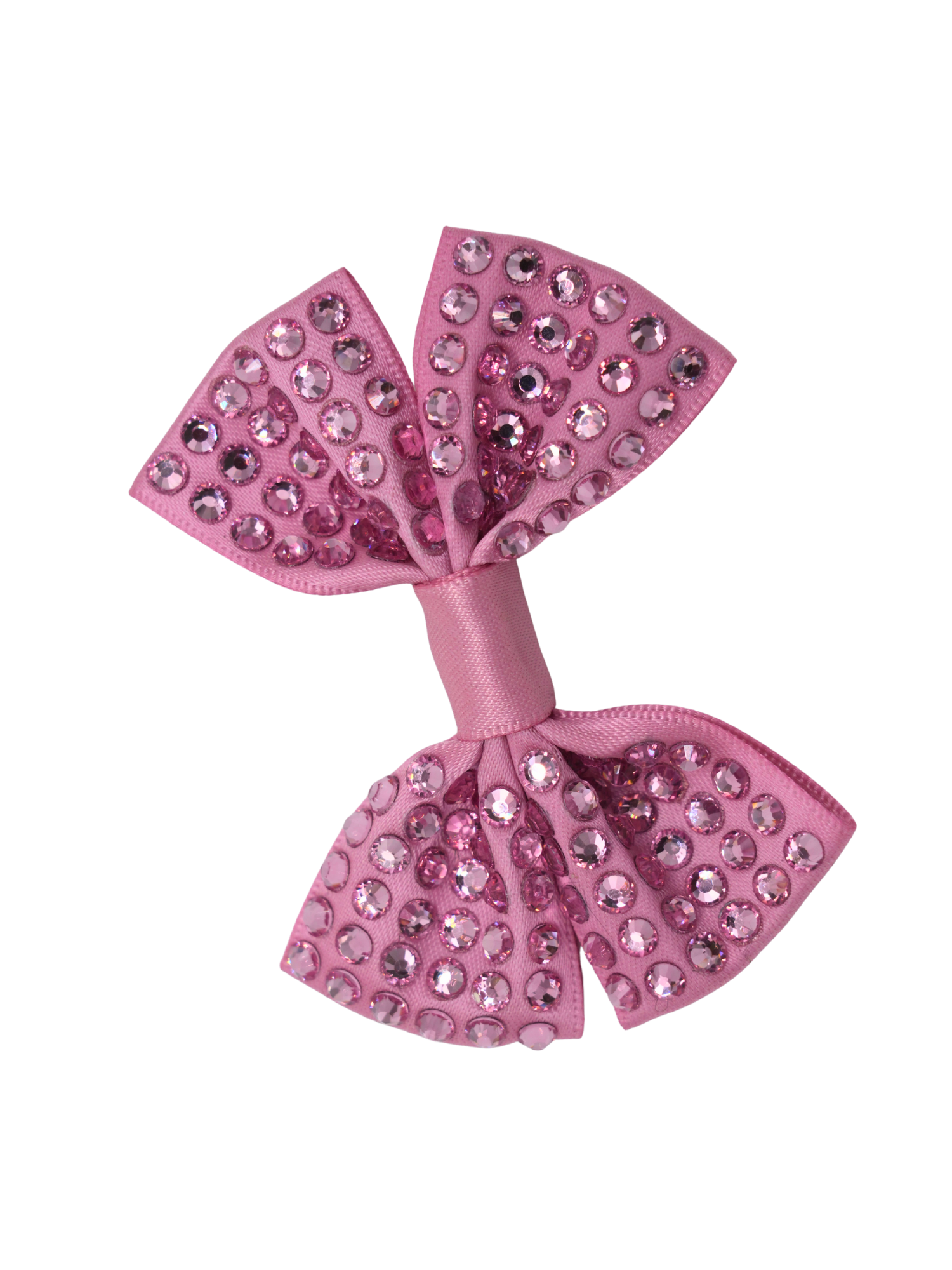 Set of two pink satin hair bows