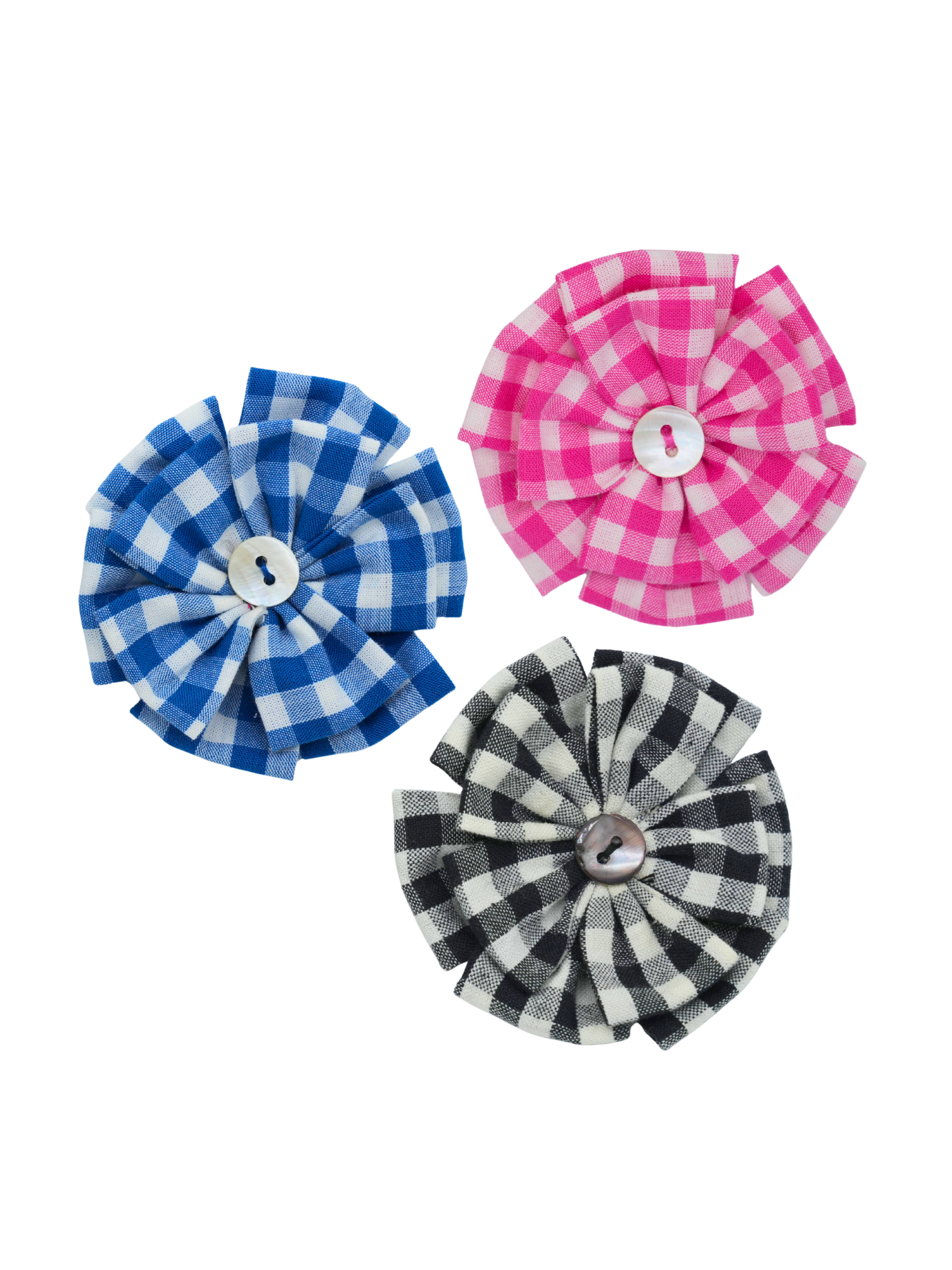 Set of Three Multicolor Hair Clips