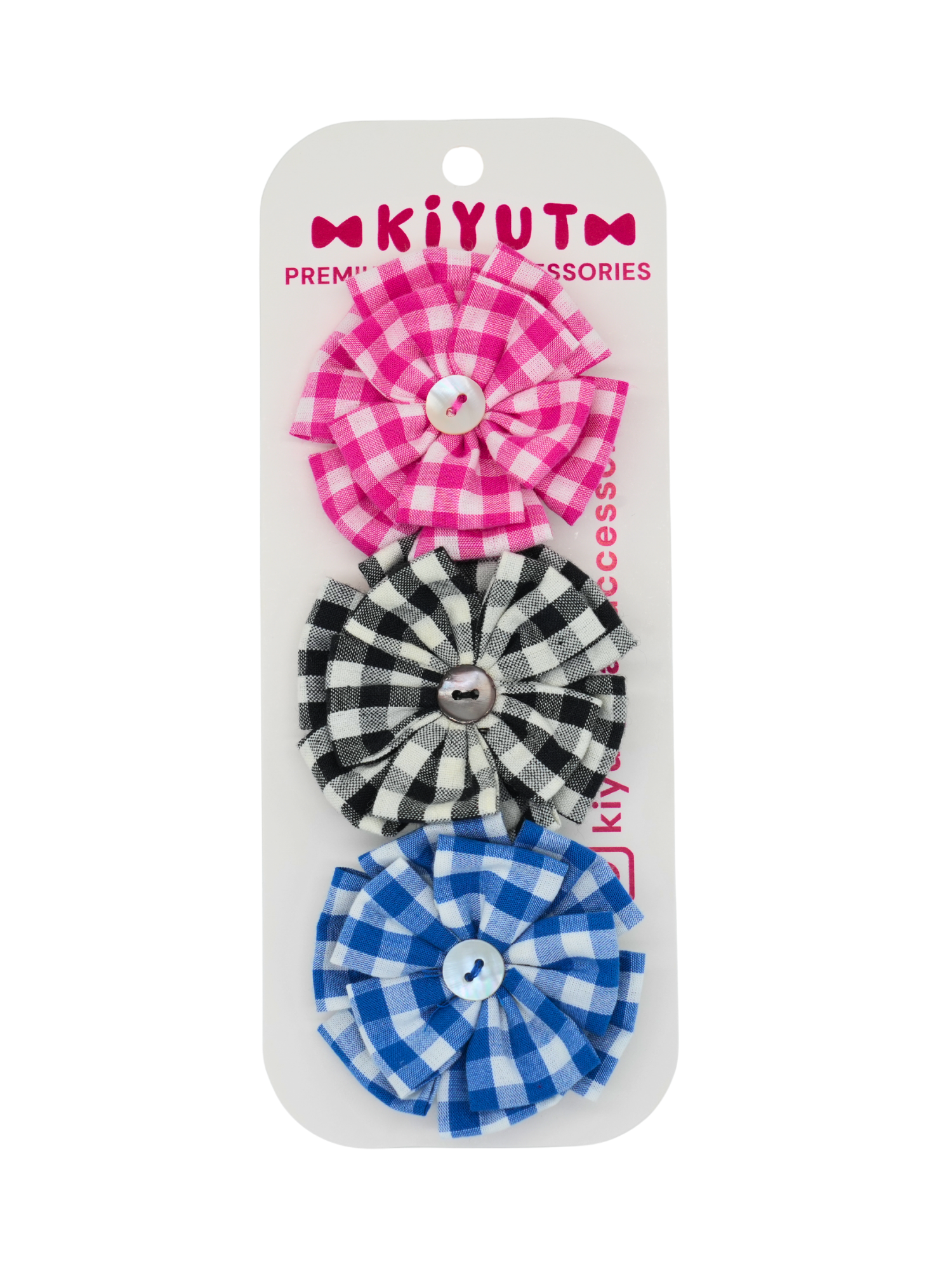 Set of Three Multicolor Hair Clips