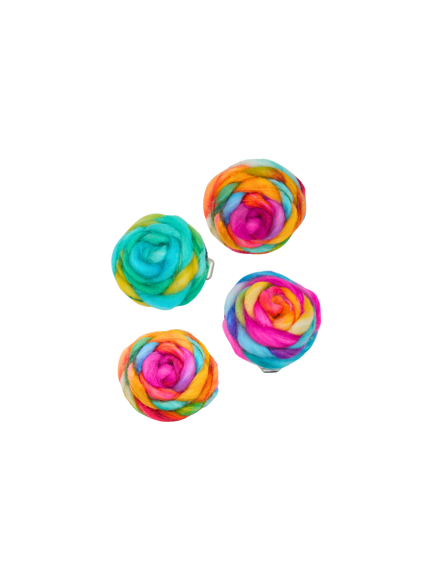 Set of six colorful hair clip