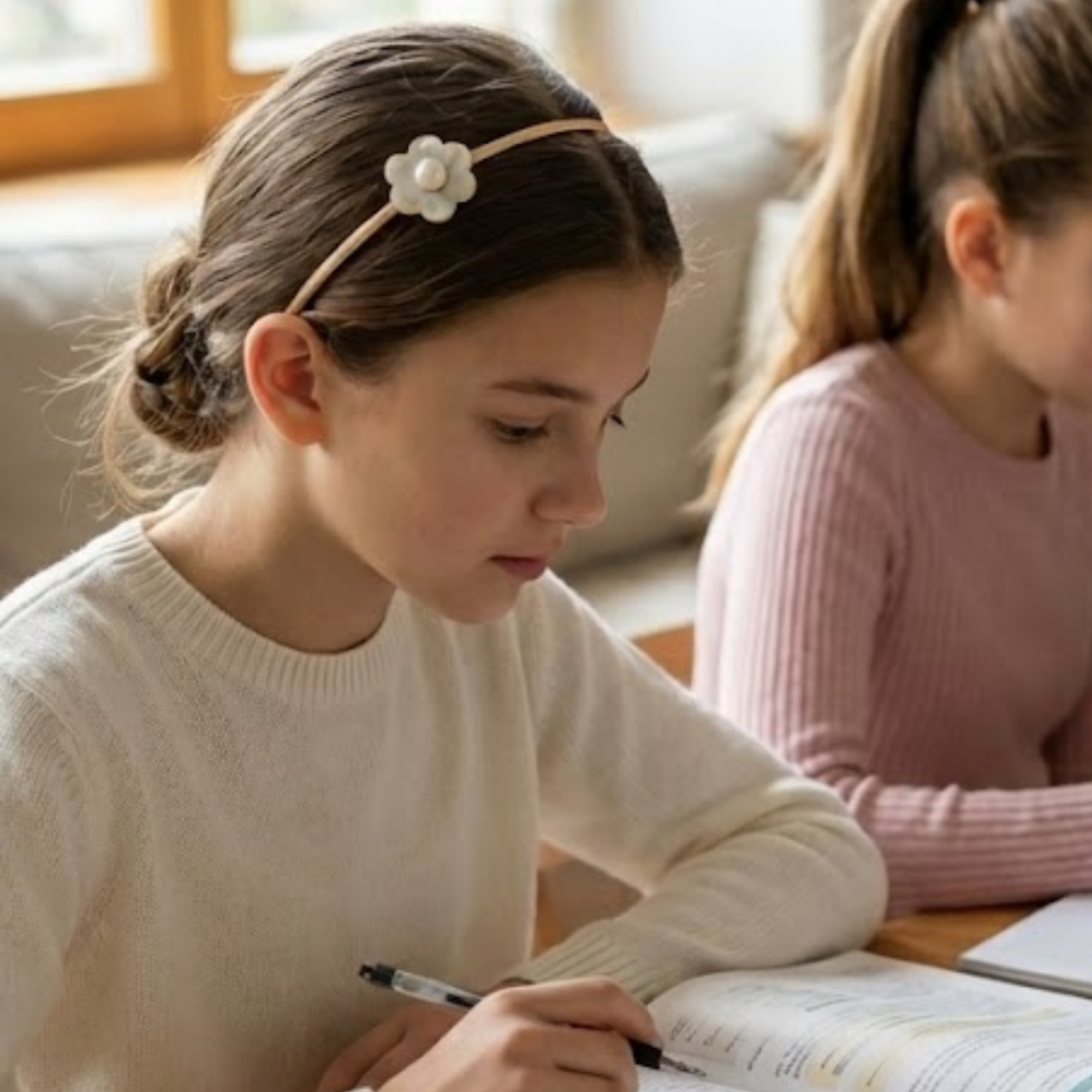 Pearl Flower Skinny Headband