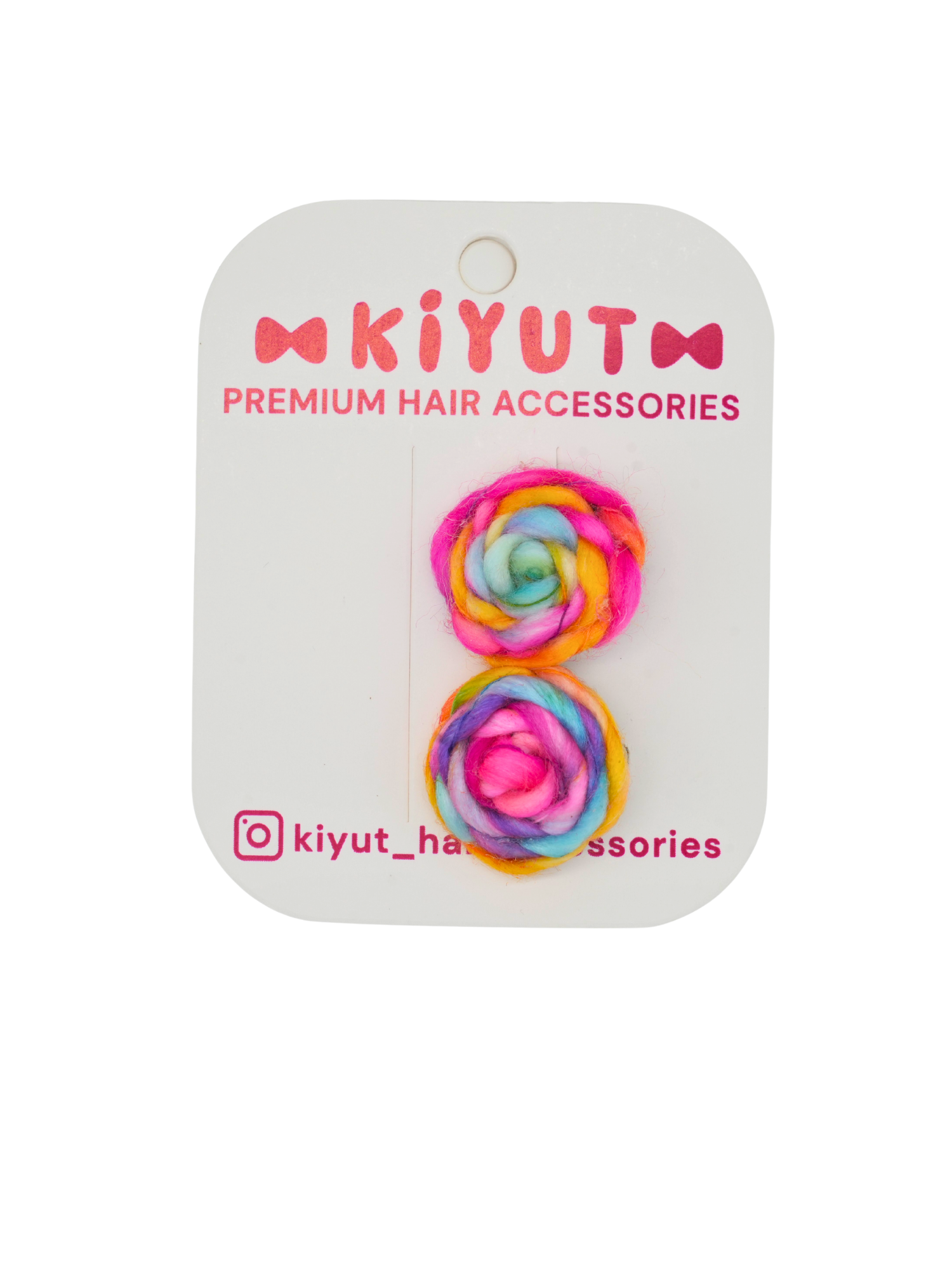 Set of two colorful hair clip -Pink