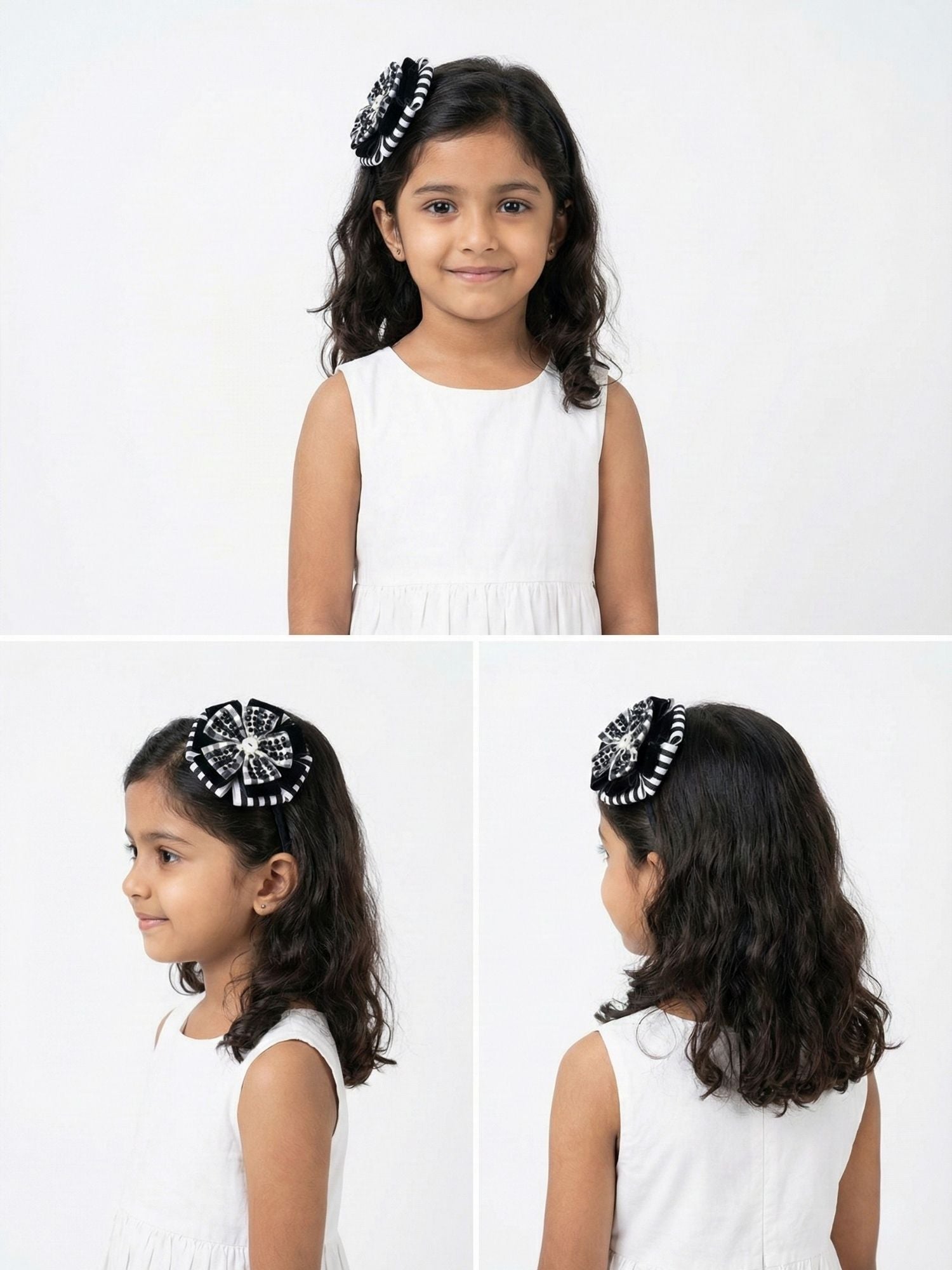 Velvet Gingham Jeweled Headband
