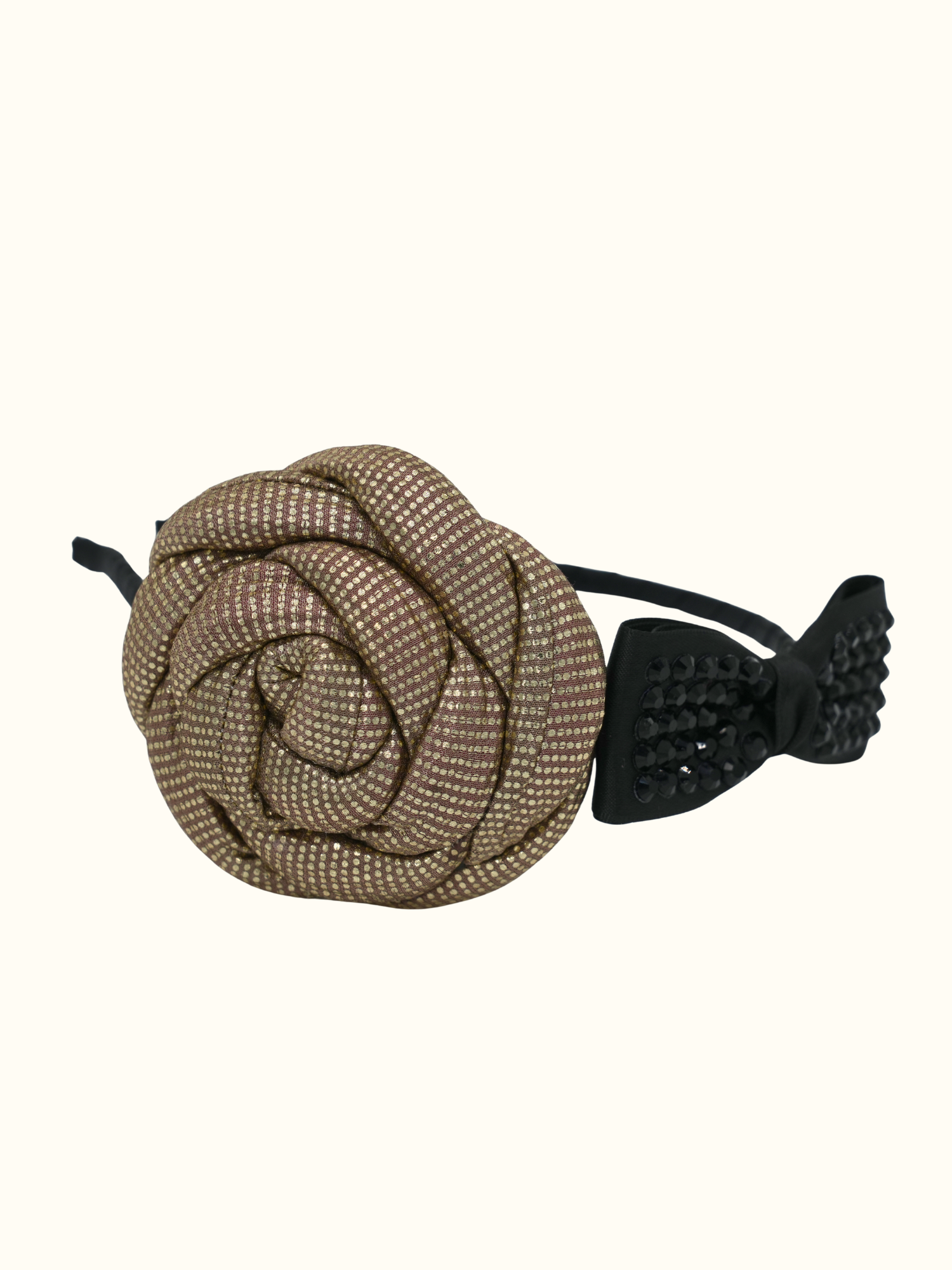 Metallic Rose Bow Headband
