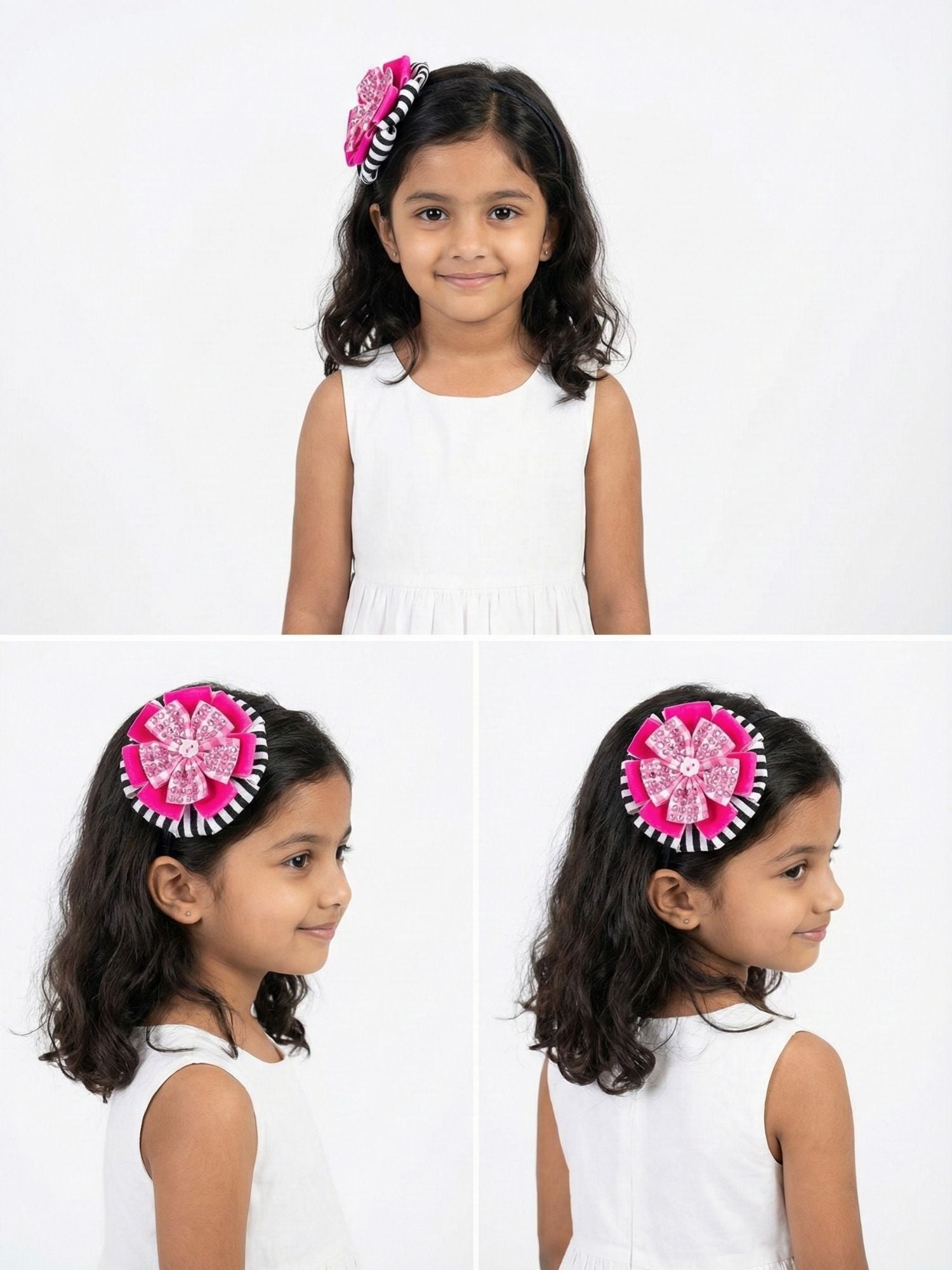 Velvet Gingham Jeweled Headband