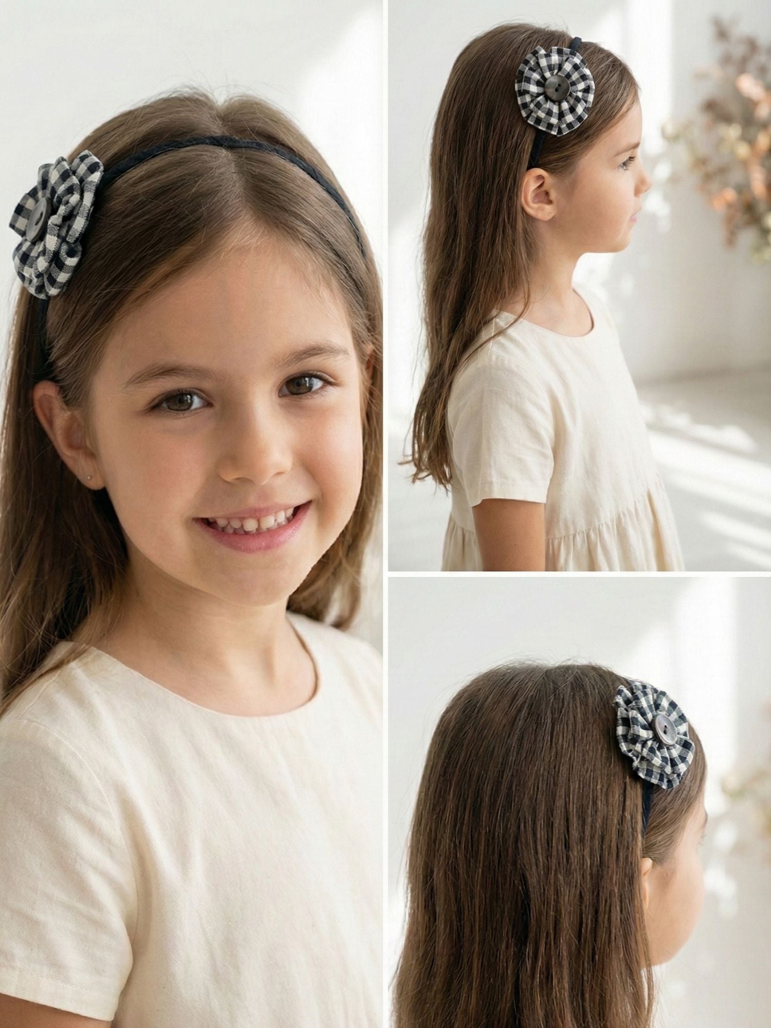 Check Flower Headband