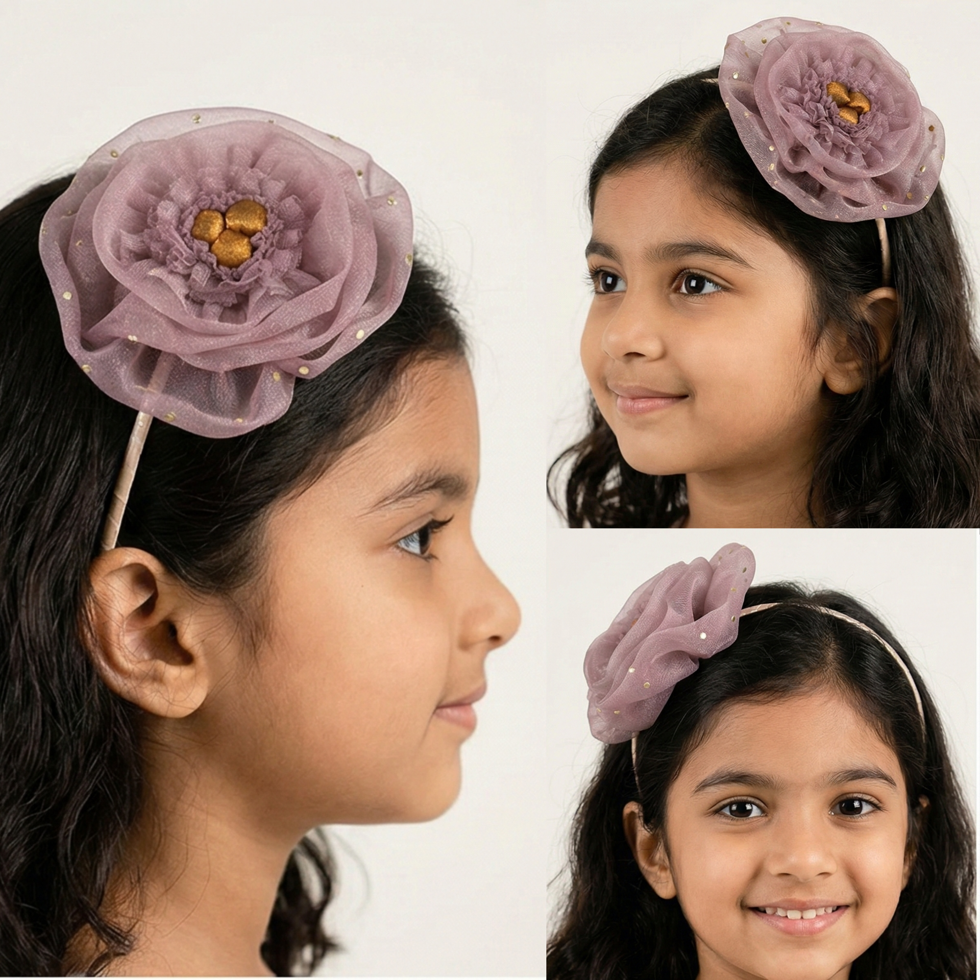 Lavender Organza Peony Headband
