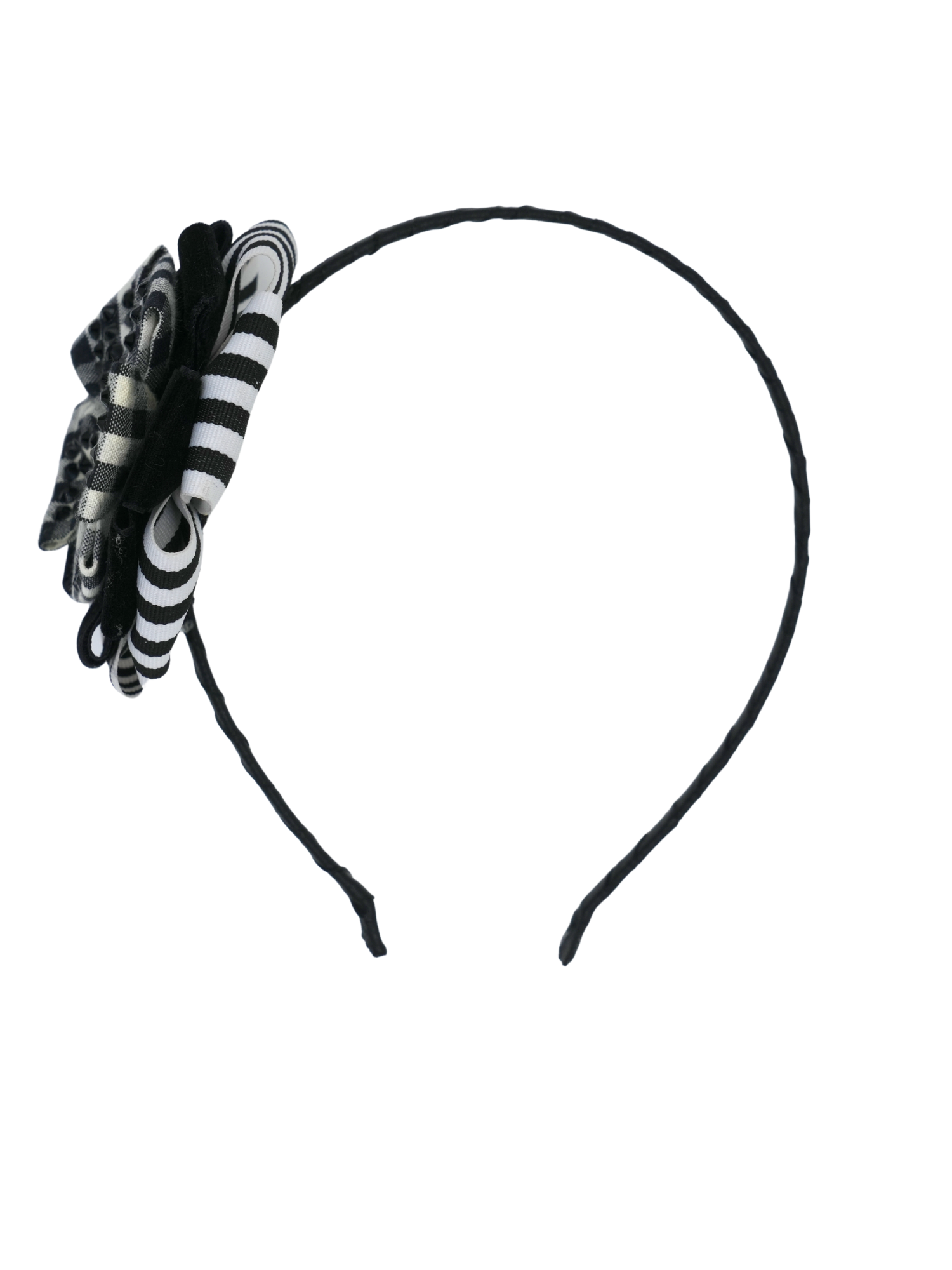 Black Velvet Gingham Jeweled Headband