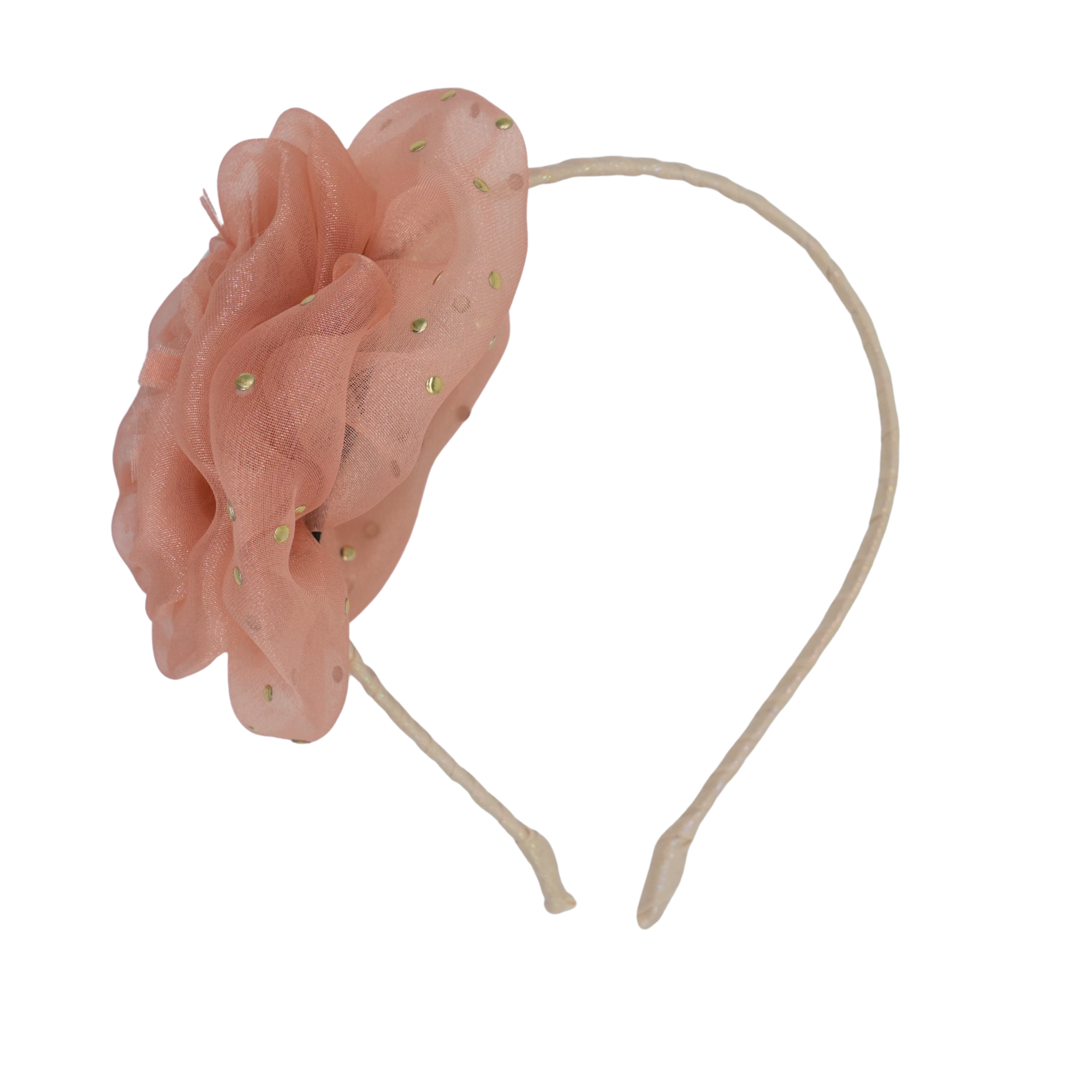 Peach Peony Organza Headband