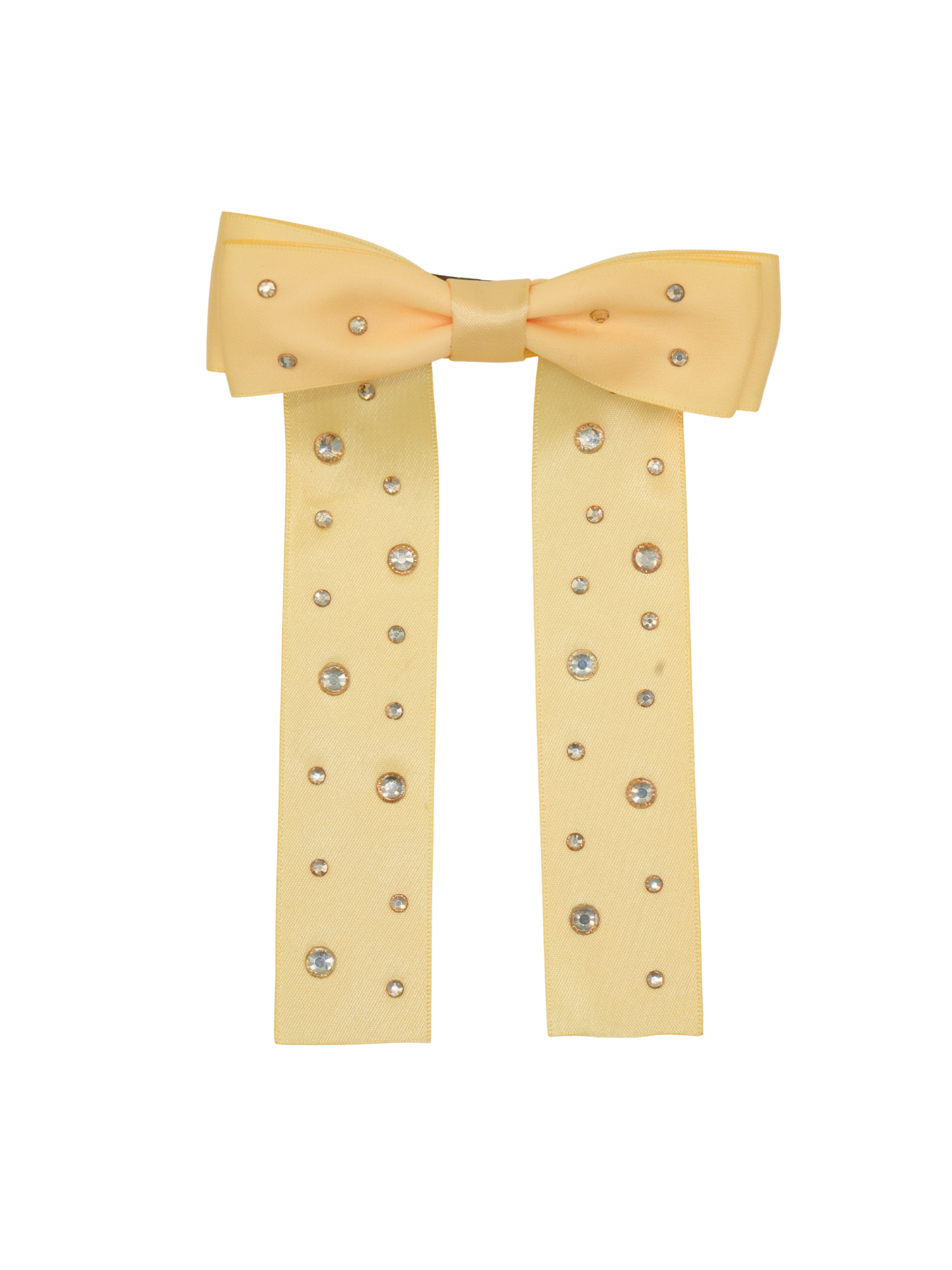 Yellow Rhinestone Bow Clip