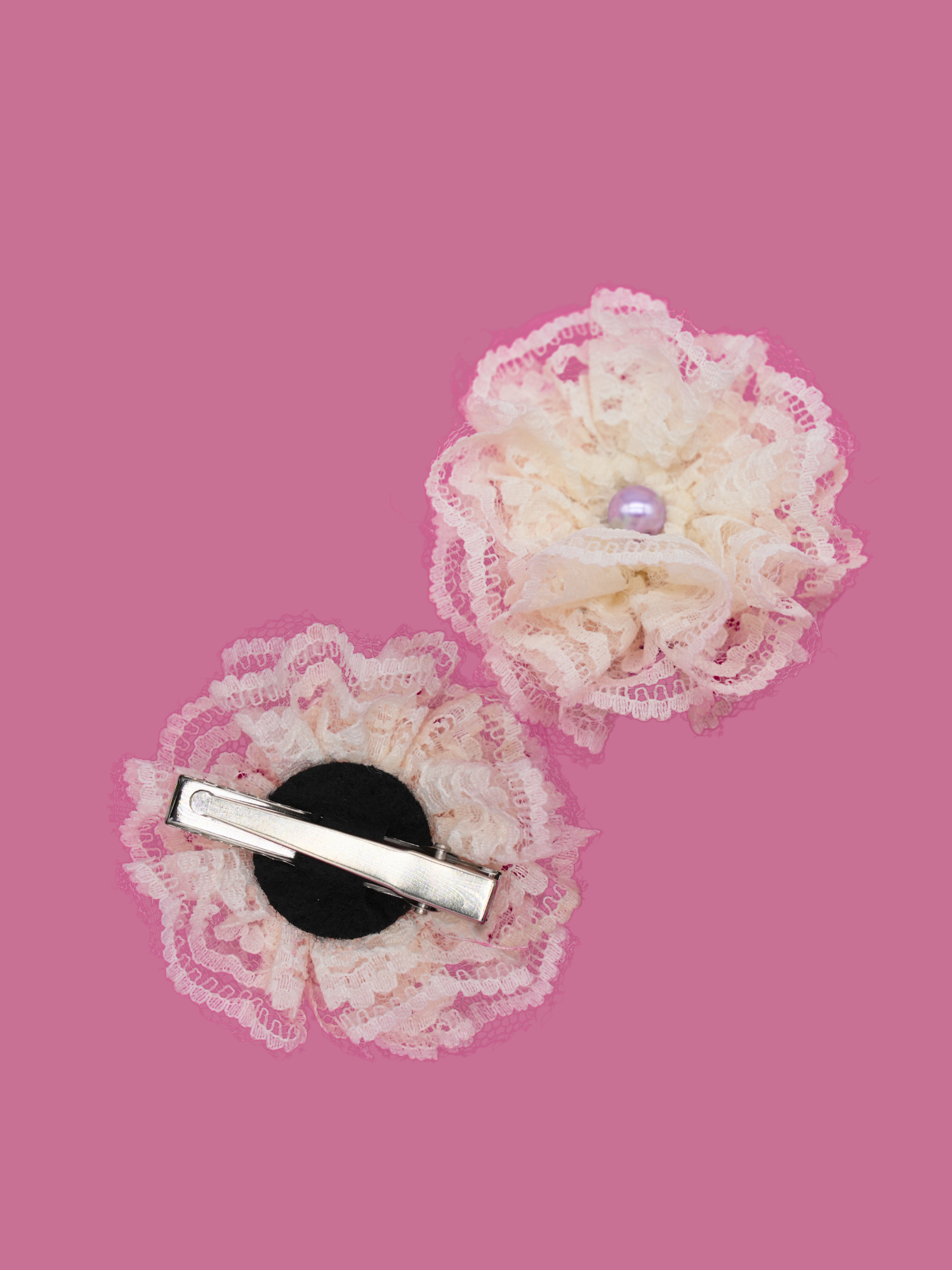 Lace Bloom Clip Set, Pack of 2