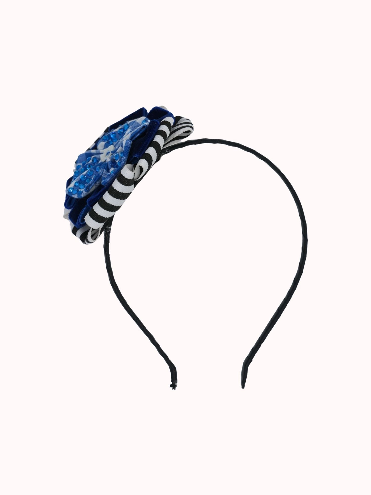 Velvet Gingham Jeweled Headband
