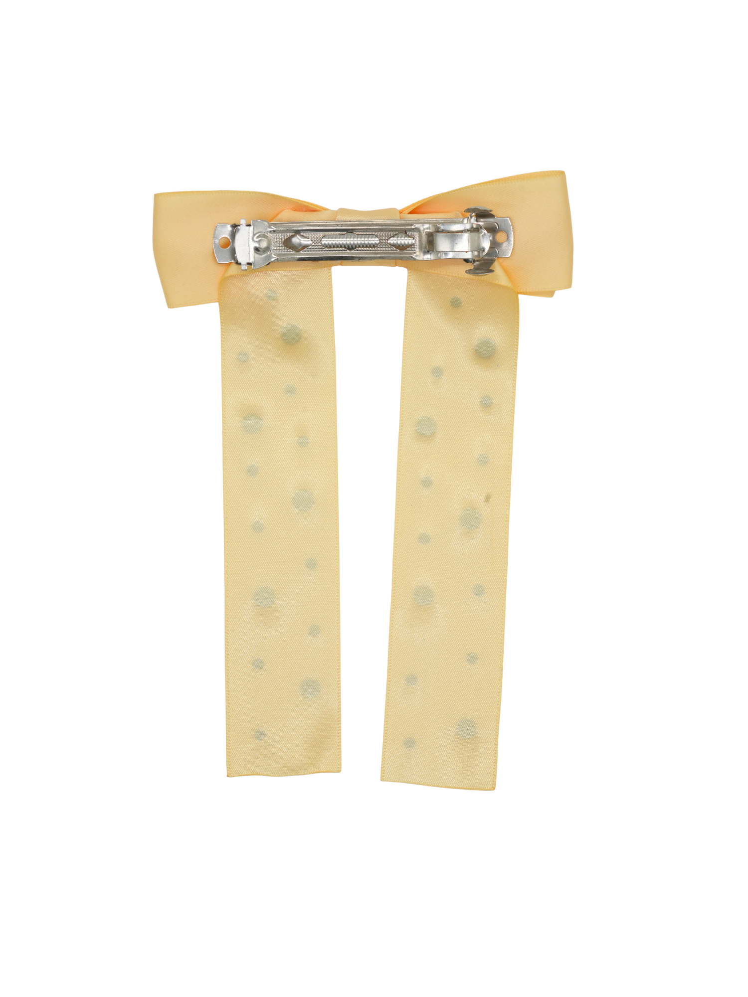 Yellow Rhinestone Bow Clip