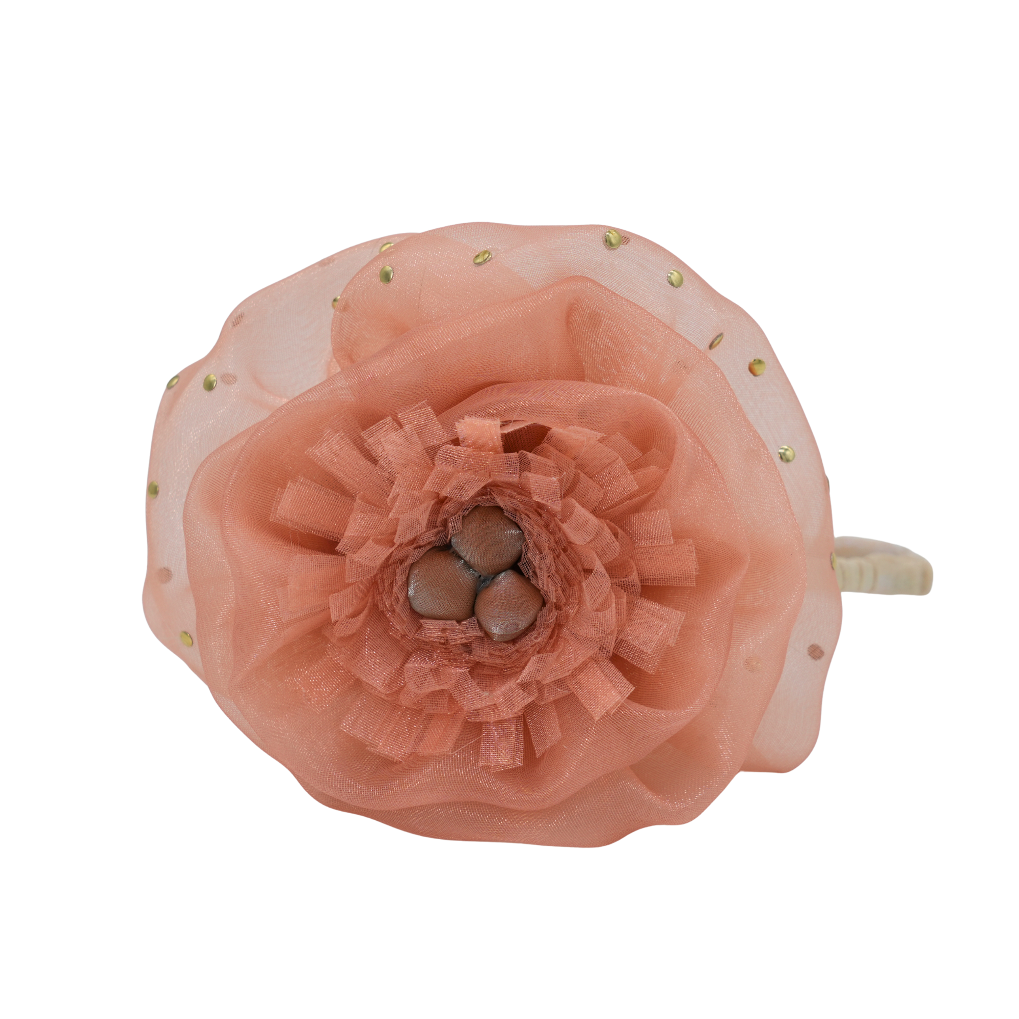 Peach Peony Organza Headband