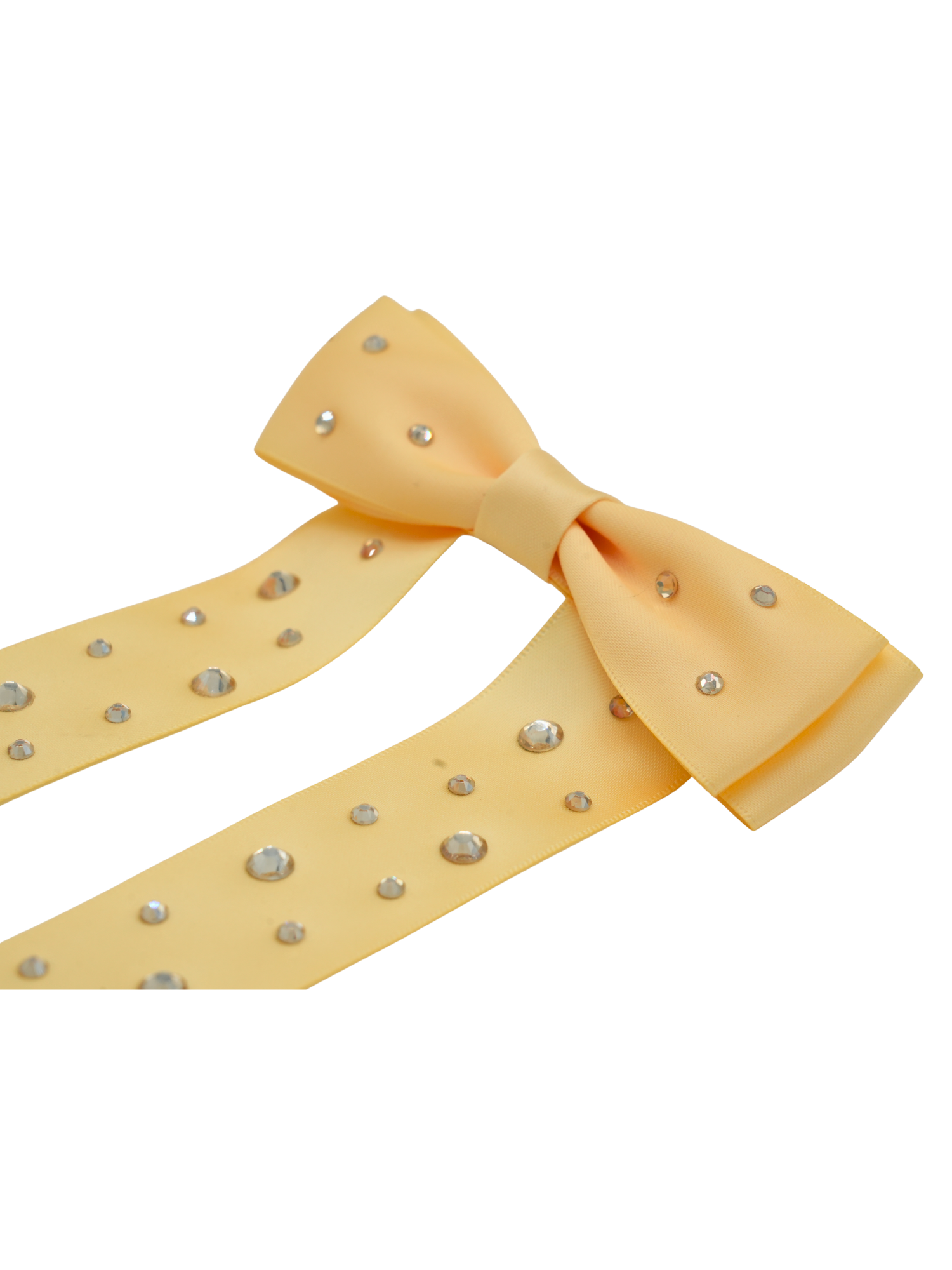 Yellow Rhinestone Bow Clip
