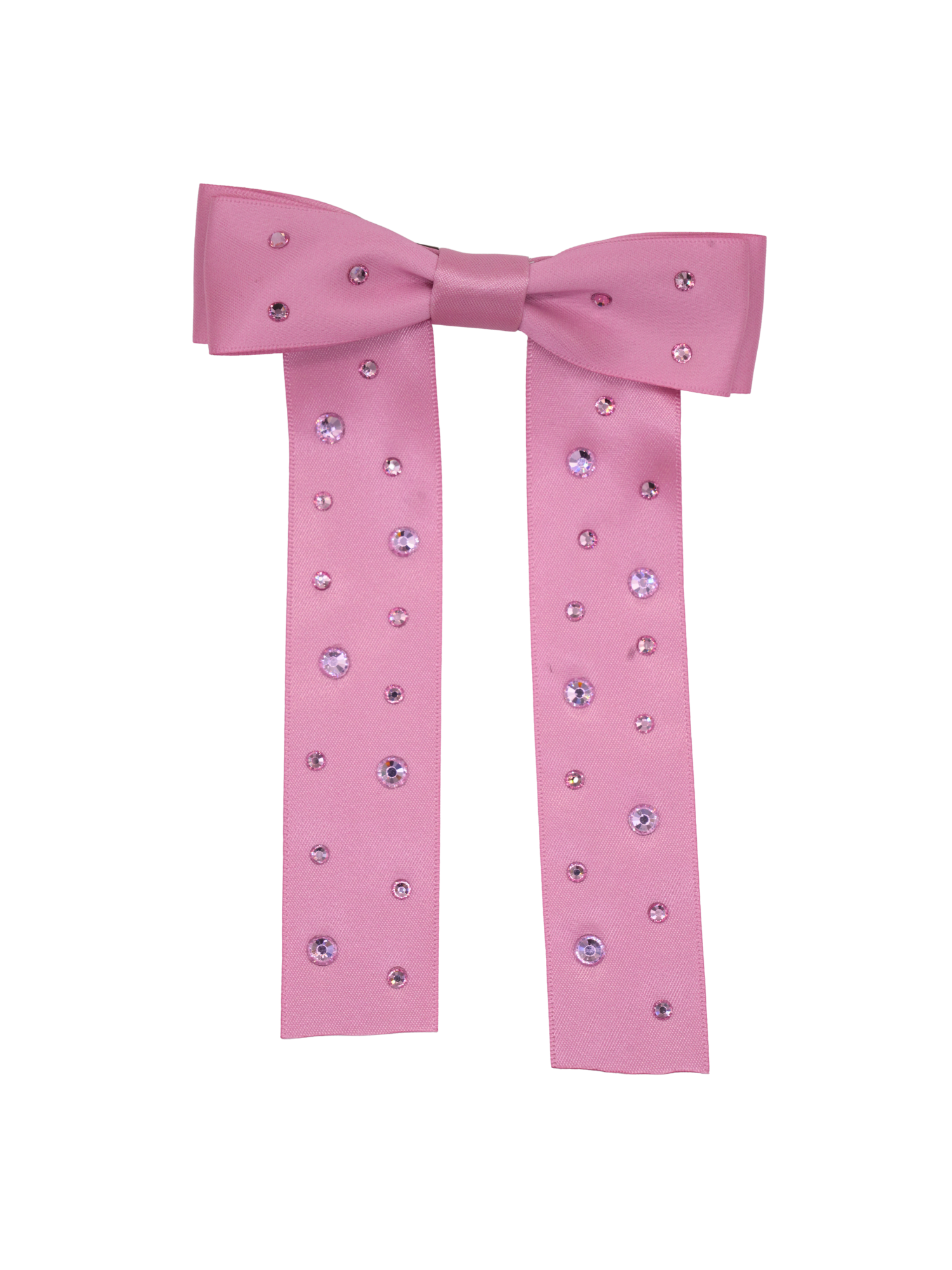 Pink Rhinestone Bow Clip