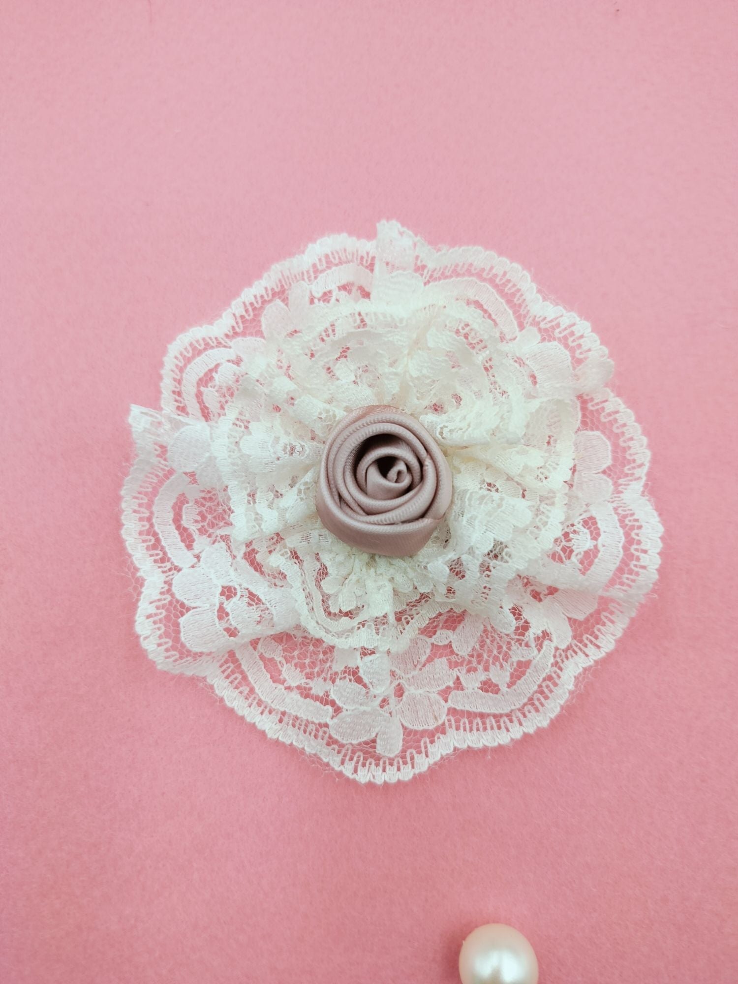 Rose Bloom Lace Clip, Pack of 2