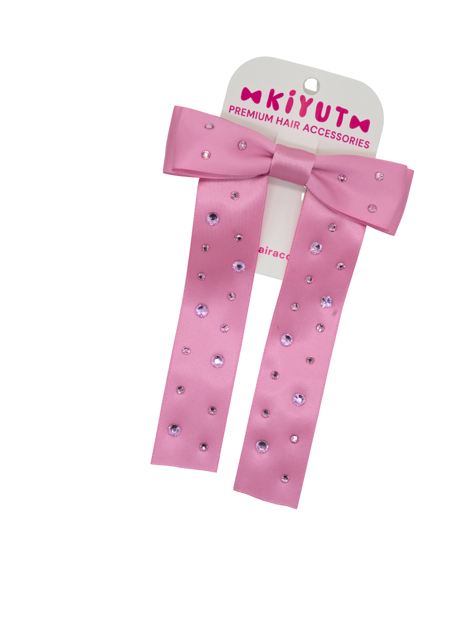 Pink Rhinestone Bow Clip