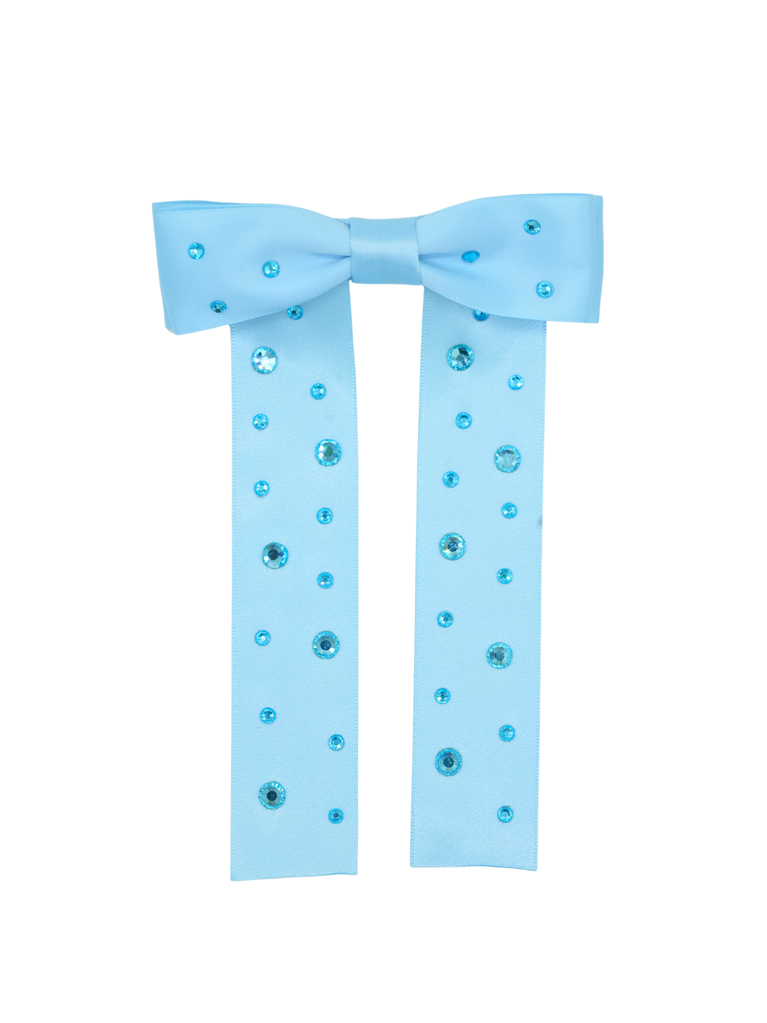 Blue Rhinestone Bow Clip