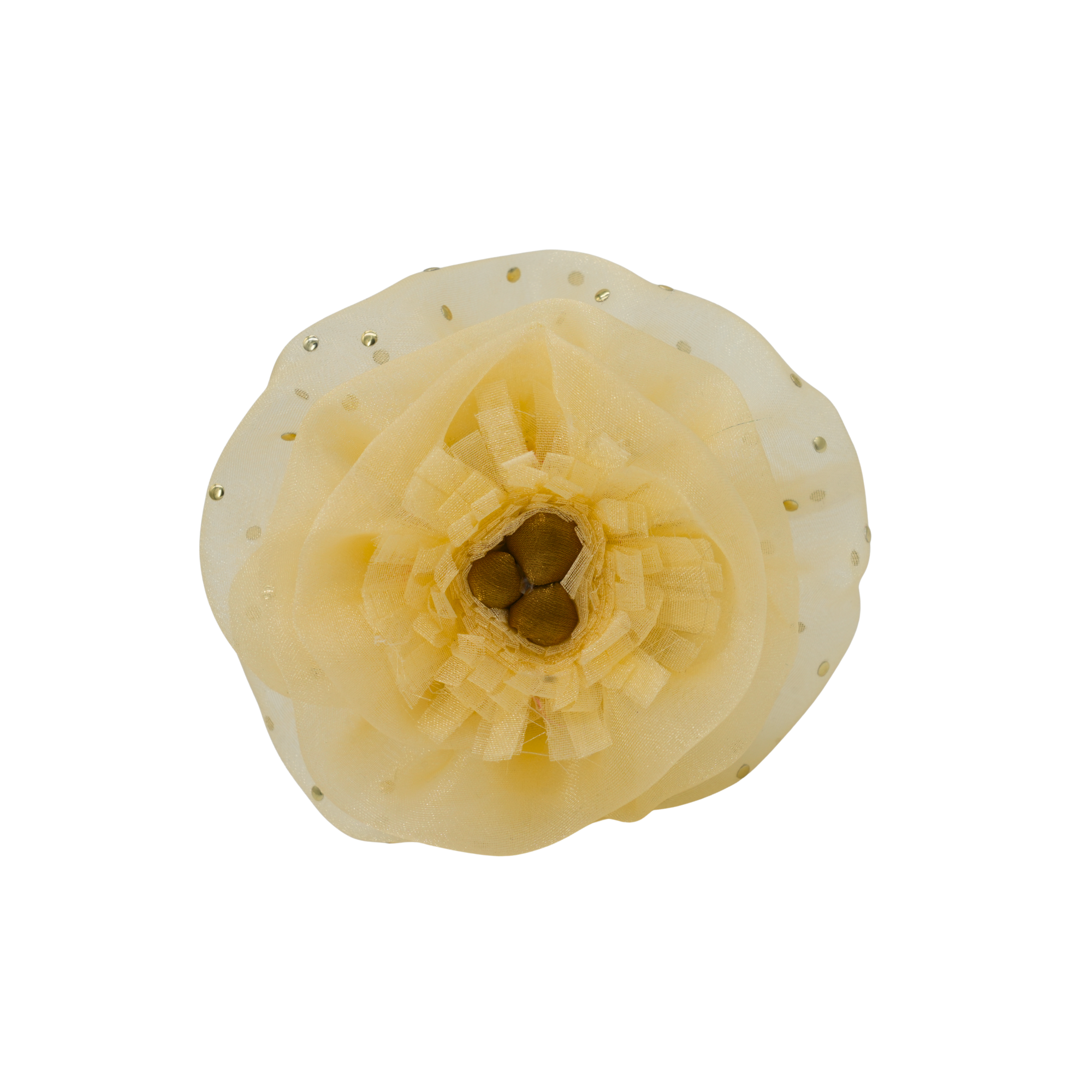 Light Yellow Organza Peony Headband