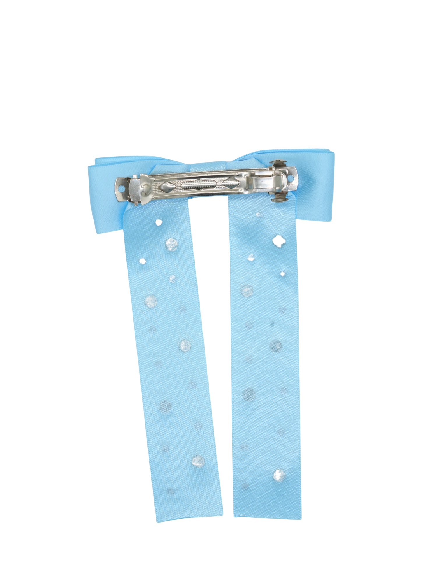 Blue Rhinestone Bow Clip
