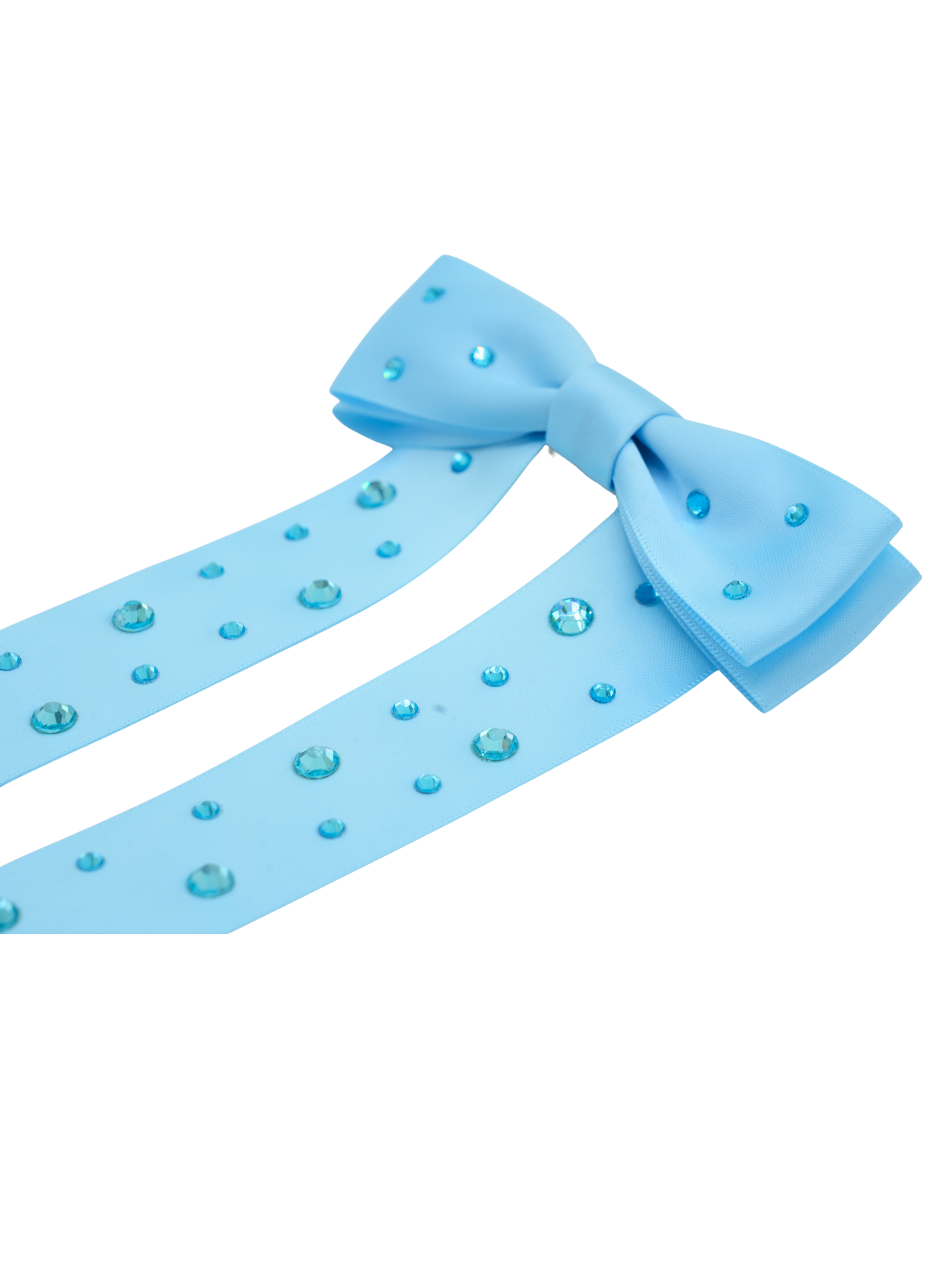 Blue Rhinestone Bow Clip