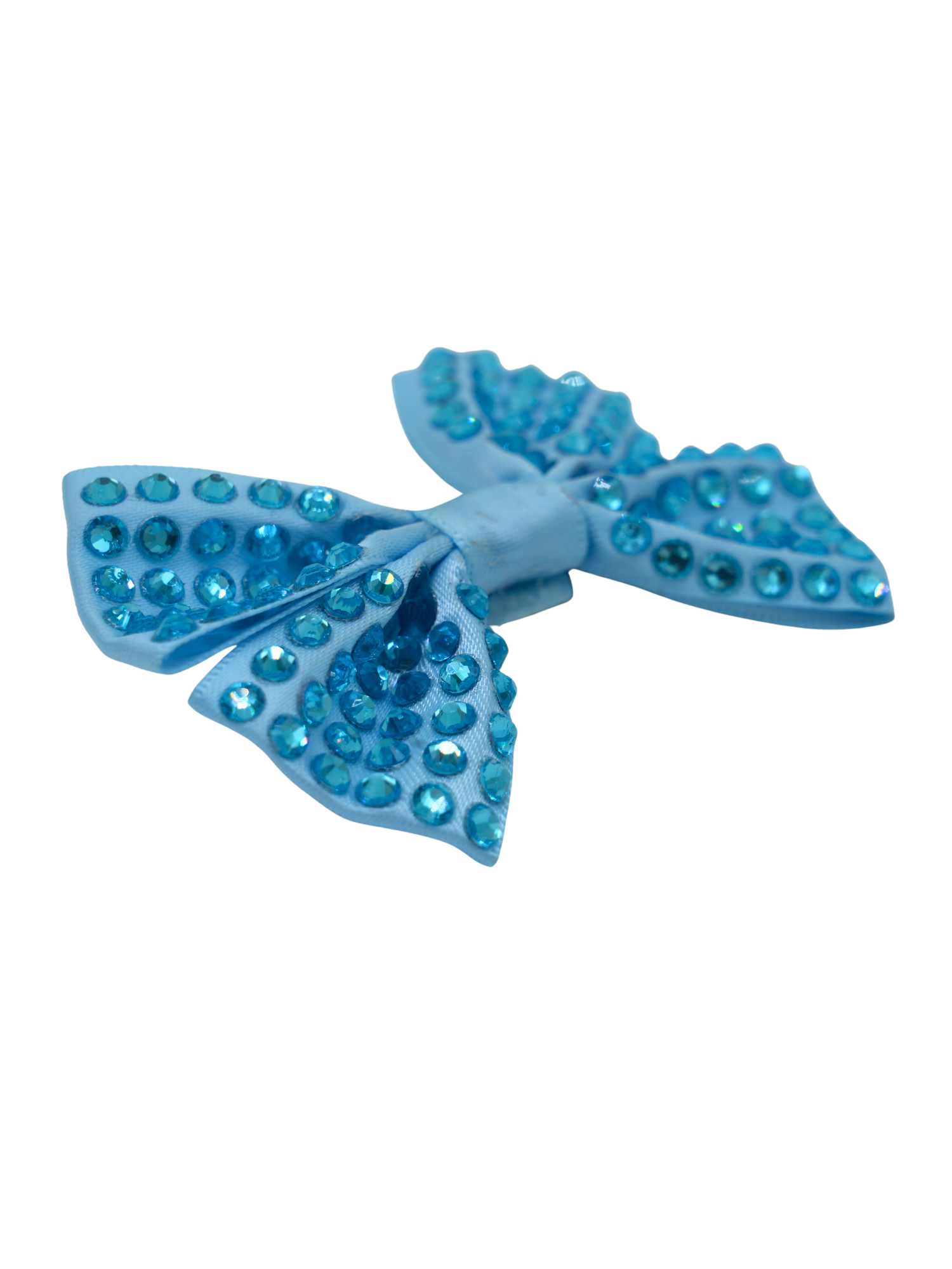 Set of two blue satin hair bows