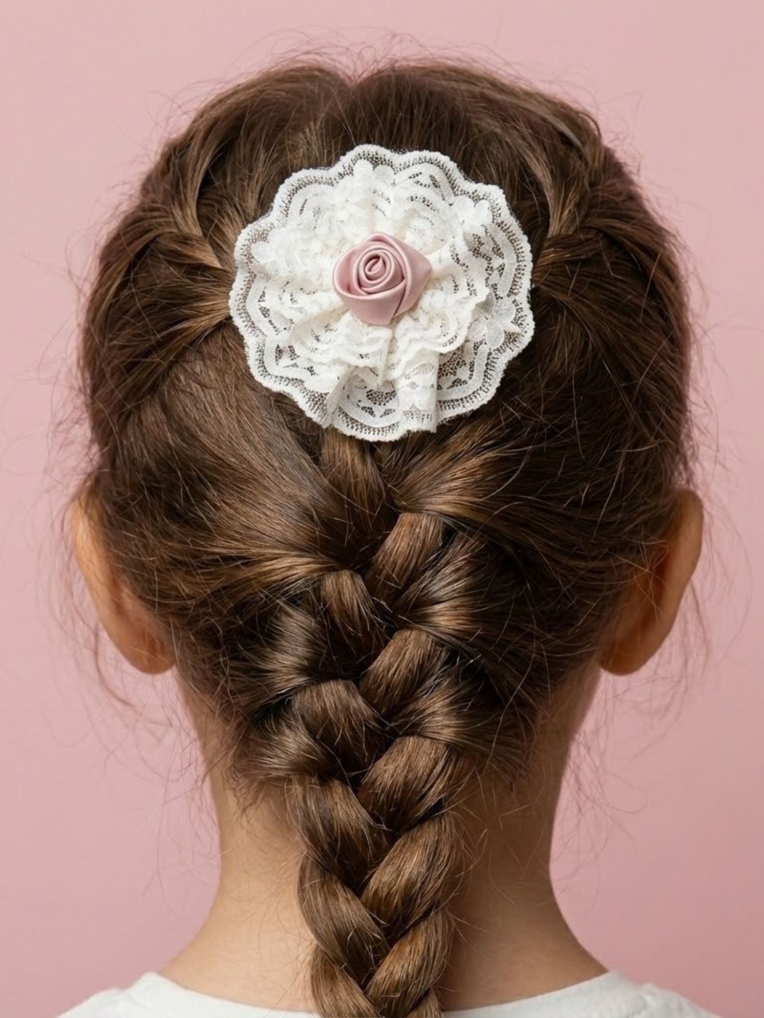 Rose Bloom Lace Clip, Pack of 2