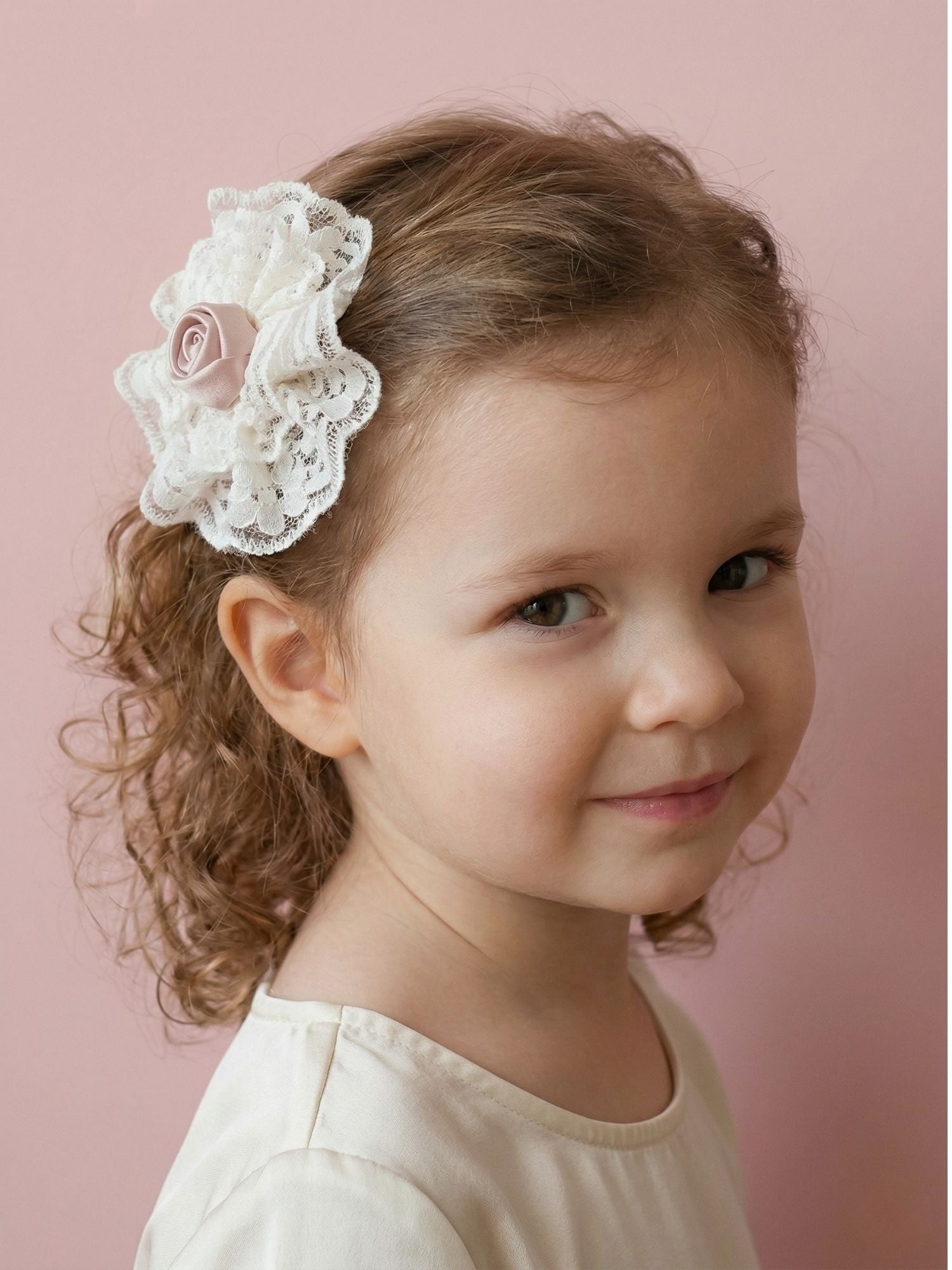 Rose Bloom Lace Clip, Pack of 2