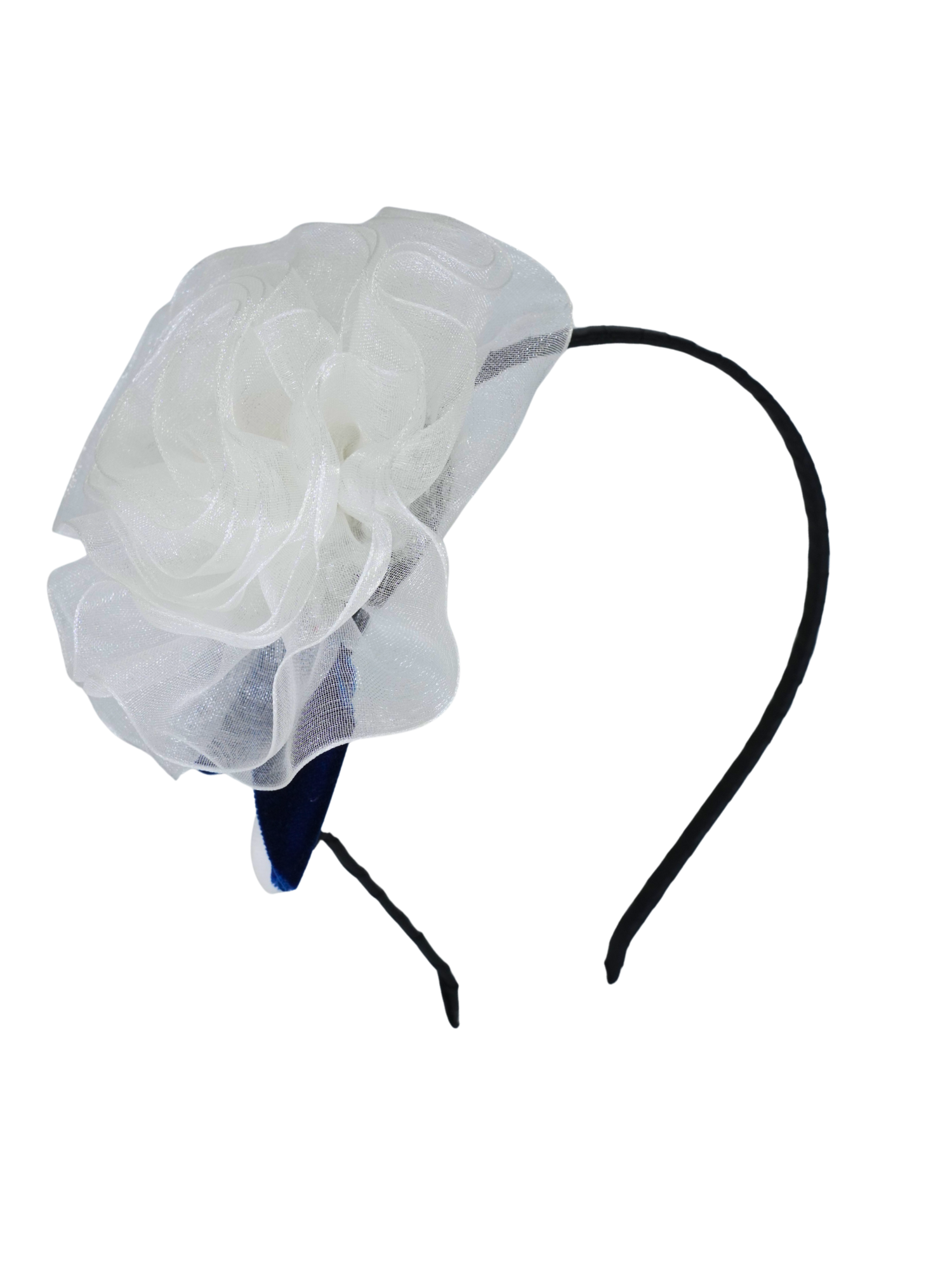 White organza layered flower Headband