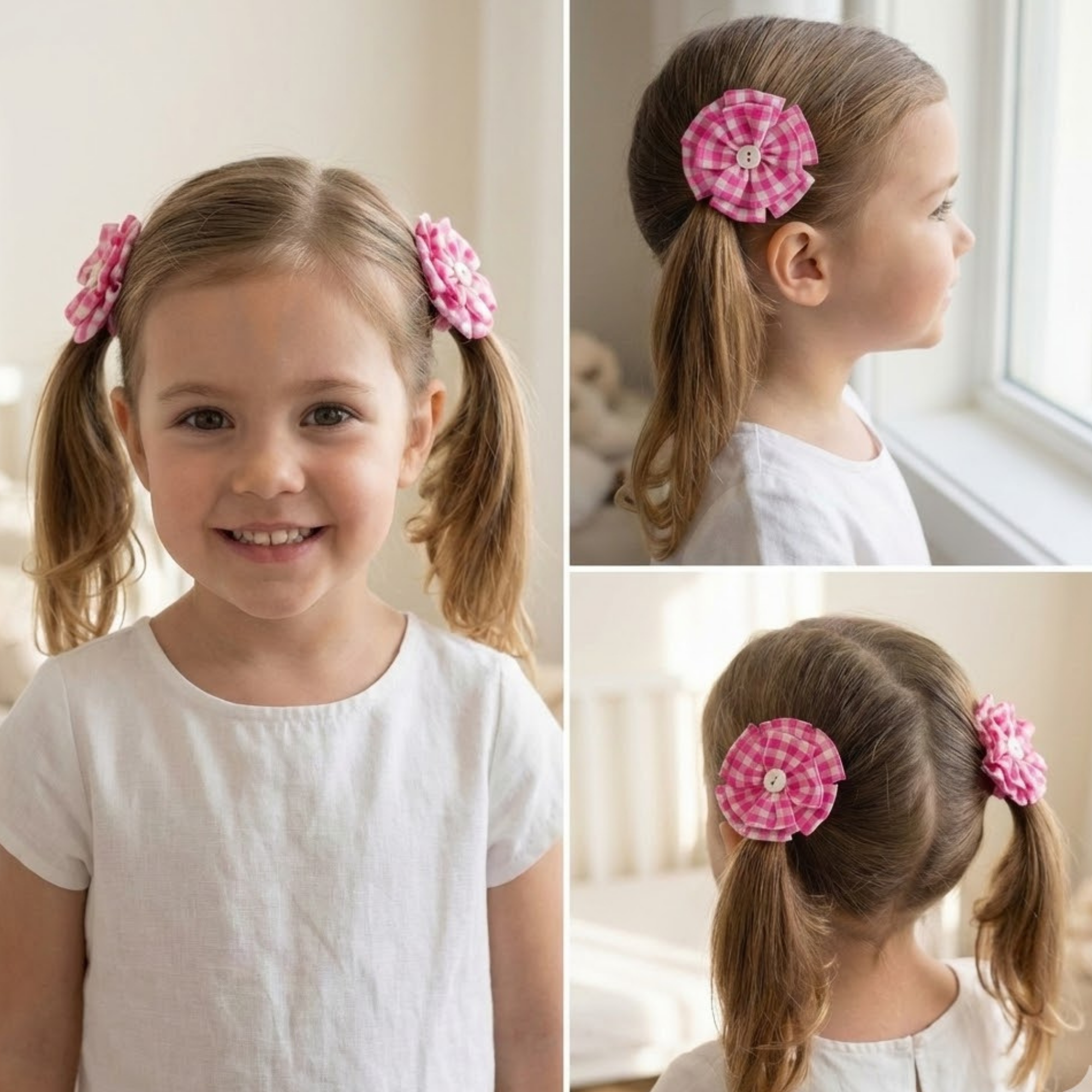 Set of Two Pink Hair Clips