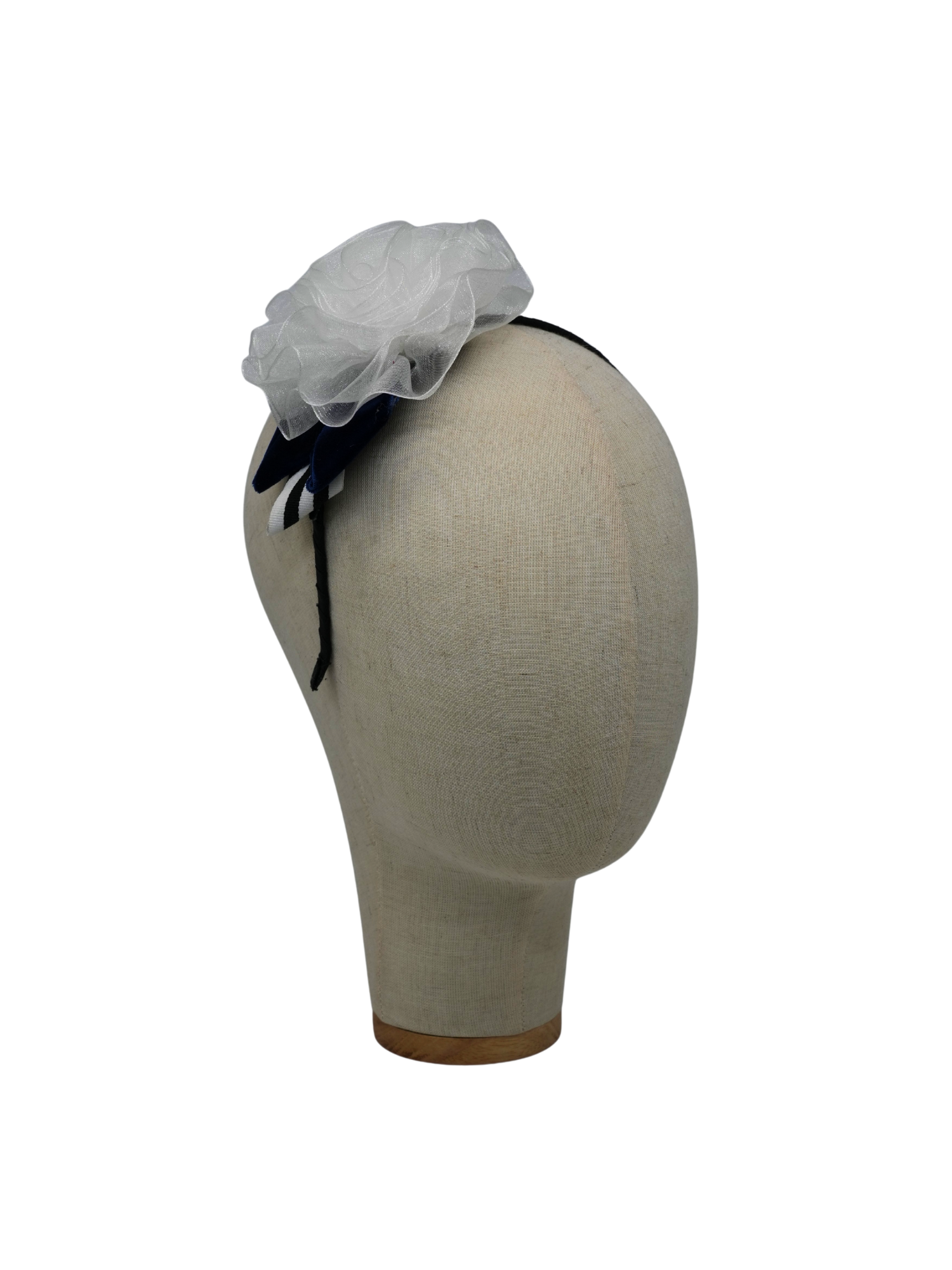 White organza layered flower Headband