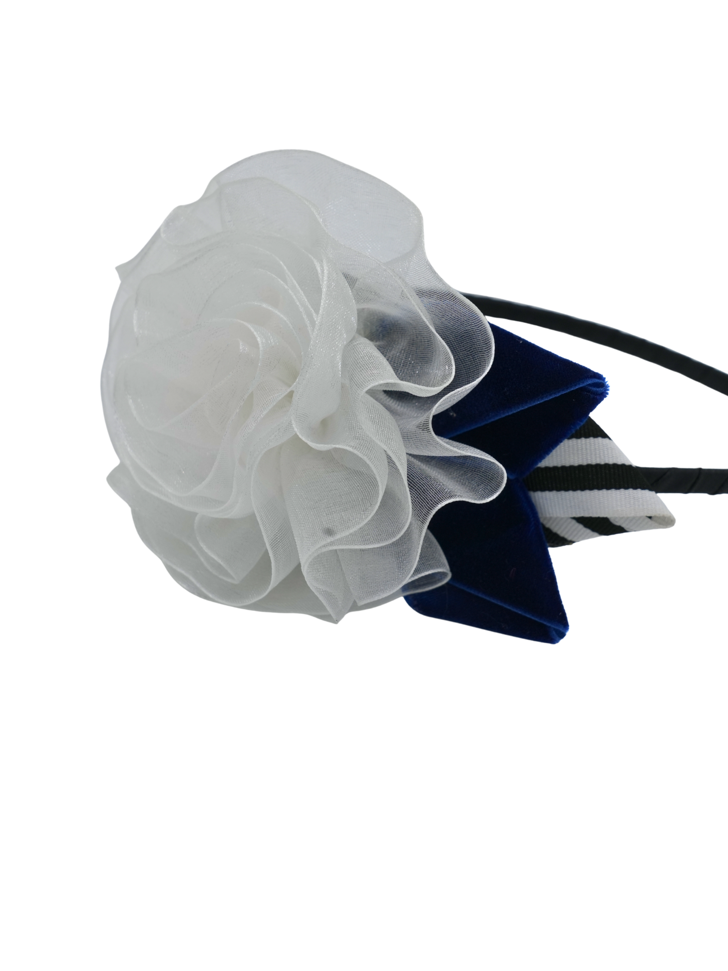 White organza layered flower Headband