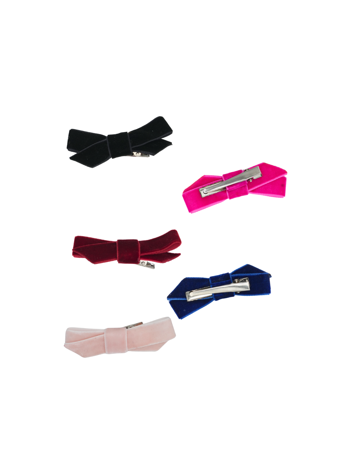 Velvet Bow Clips Set (5)