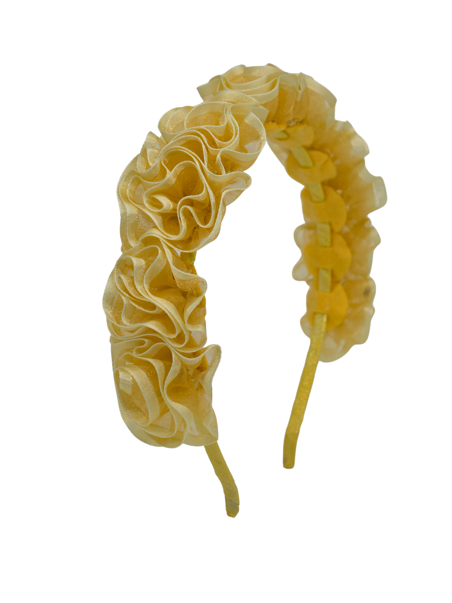 Yellow Ruffle Rose Headband