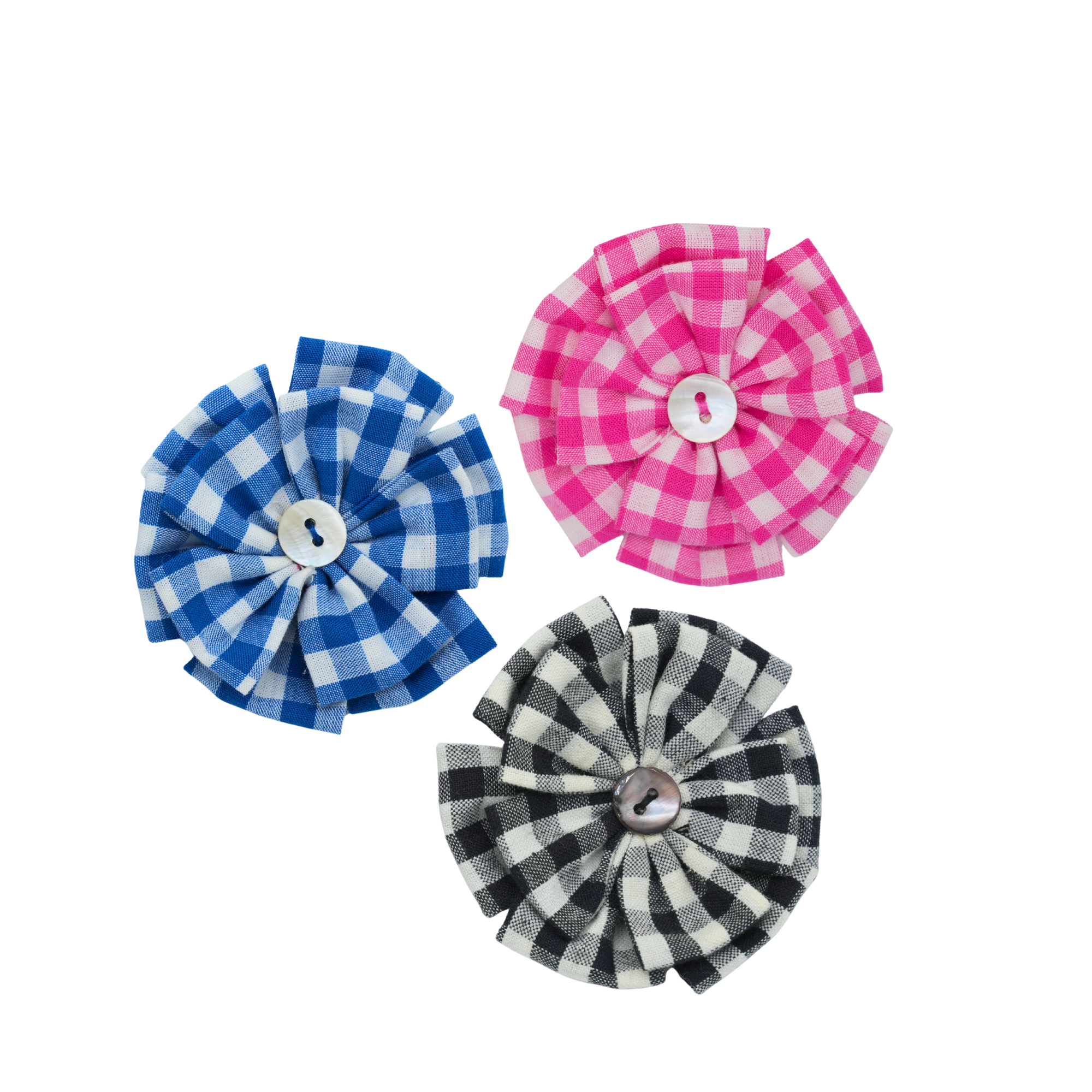 Set of Three Multicolor Hair Clips