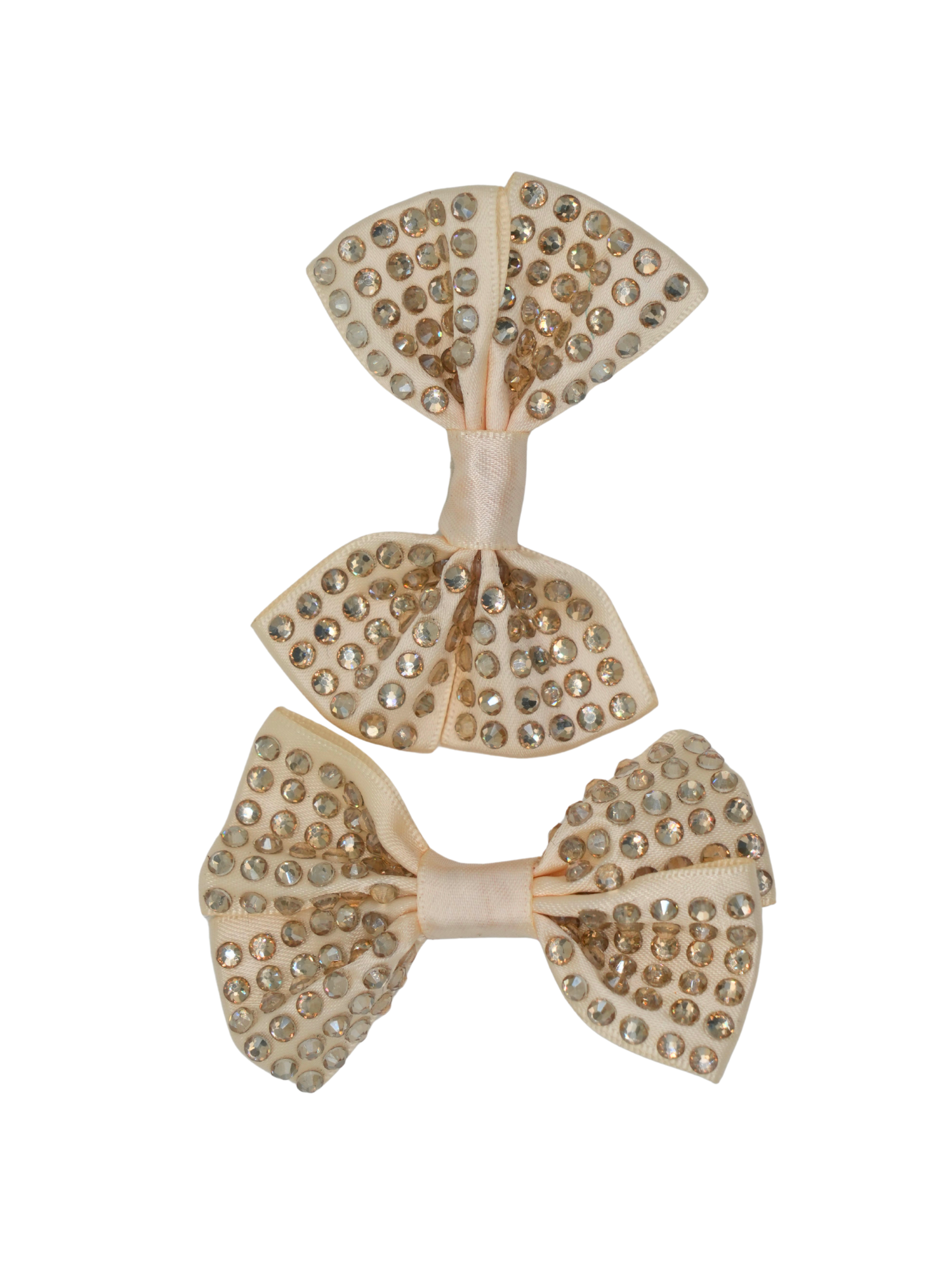 Set of two cream satin hair bows